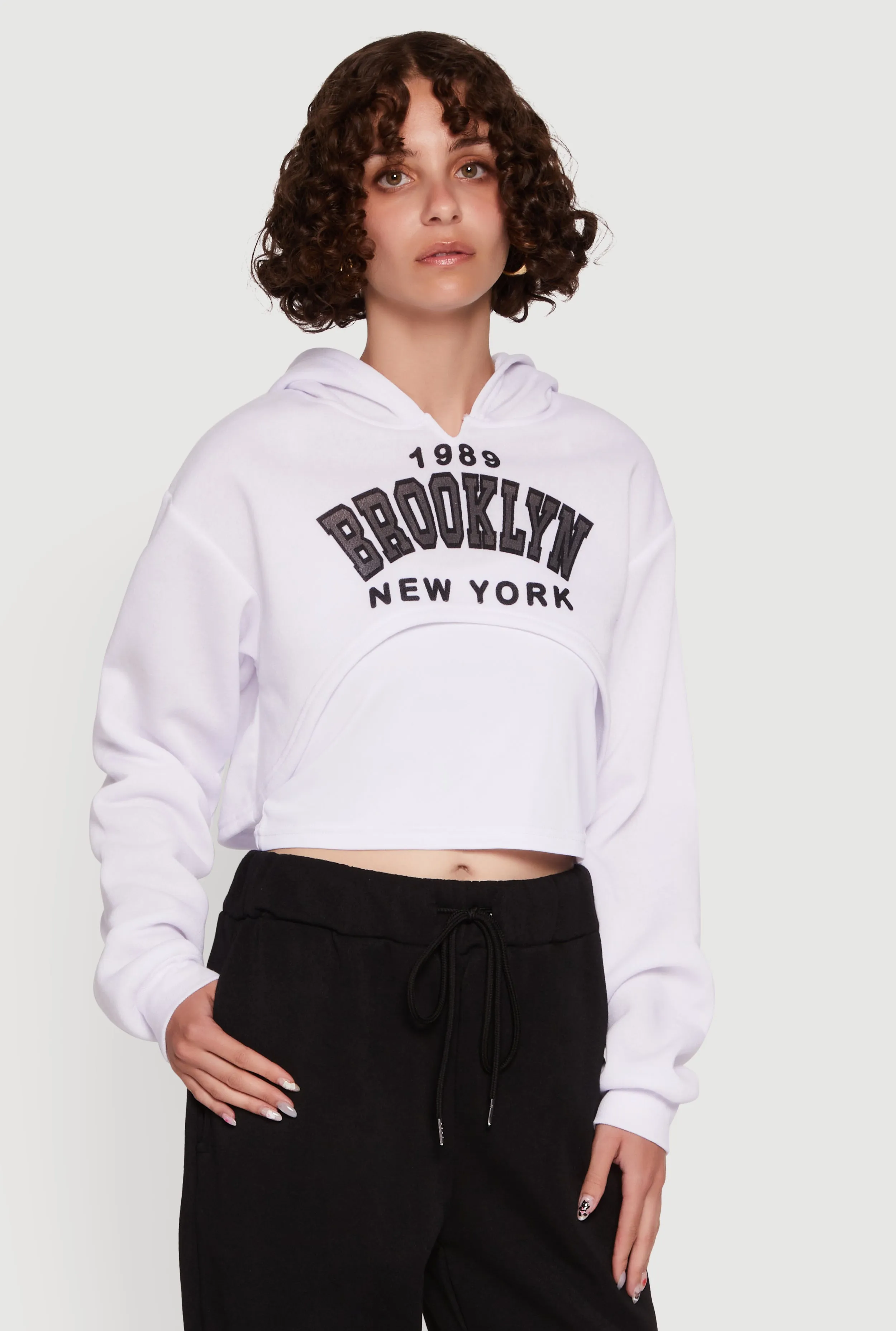 1989 Brooklyn Hooded Shrug Sweatshirt and Caged Back Cami sold by Rainbow