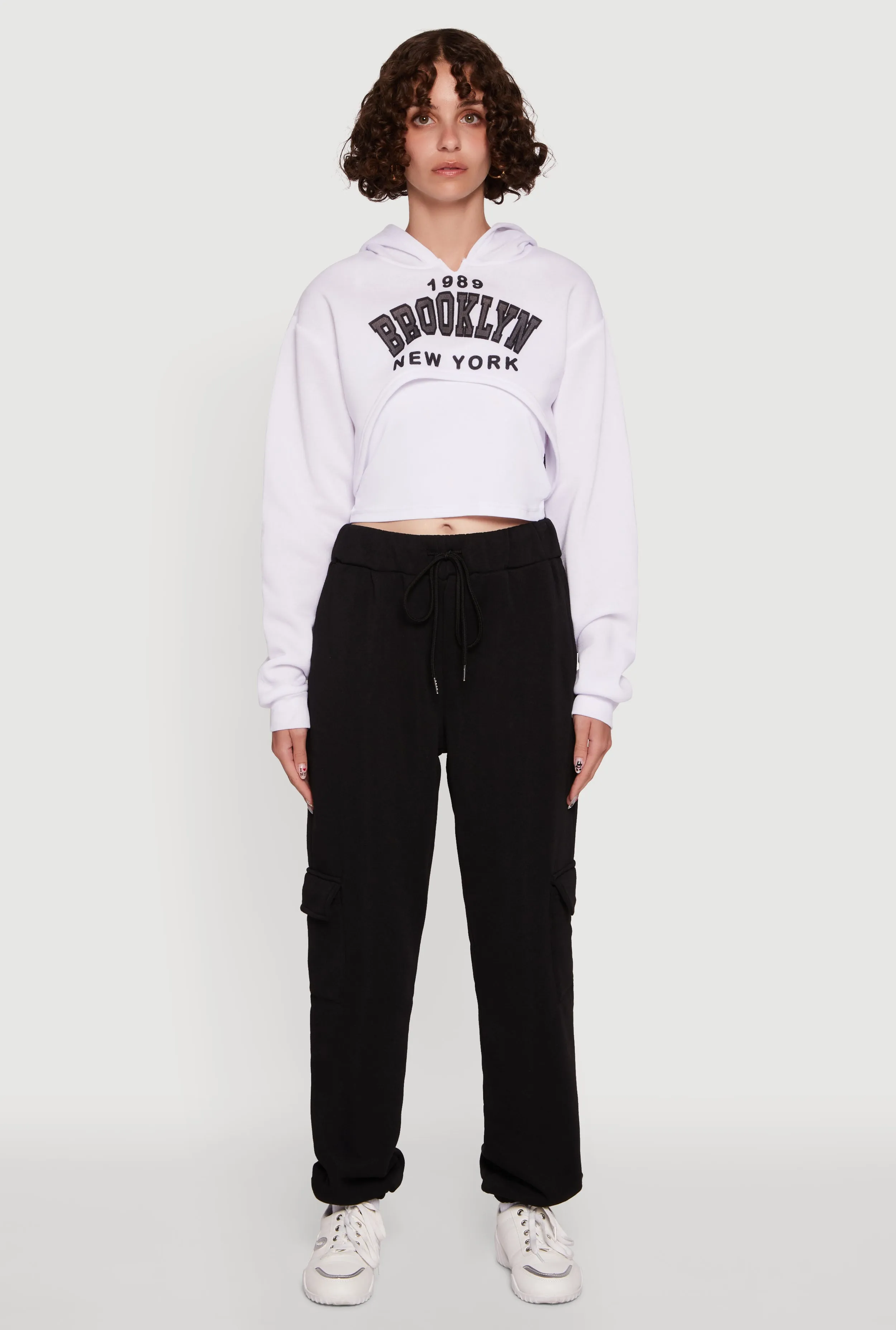 High Waisted Drawstring Waist Cargo Sweatpants sold by Rainbow product image thumbnail 2