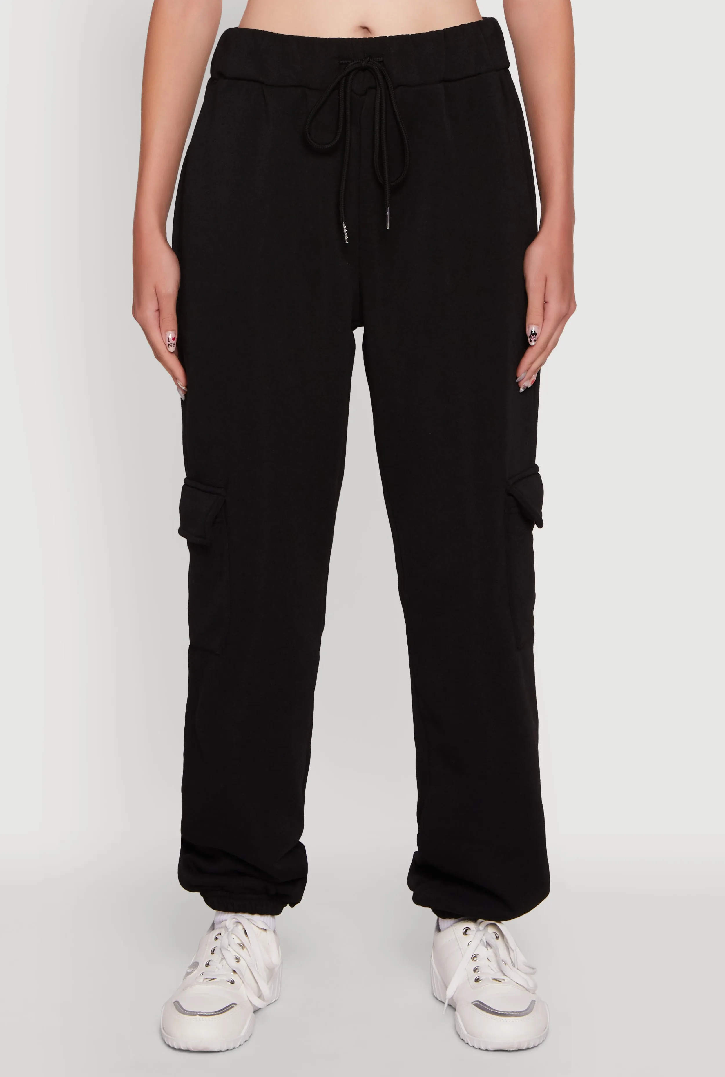 High Waisted Drawstring Waist Cargo Sweatpants sold by Rainbow product image thumbnail 3