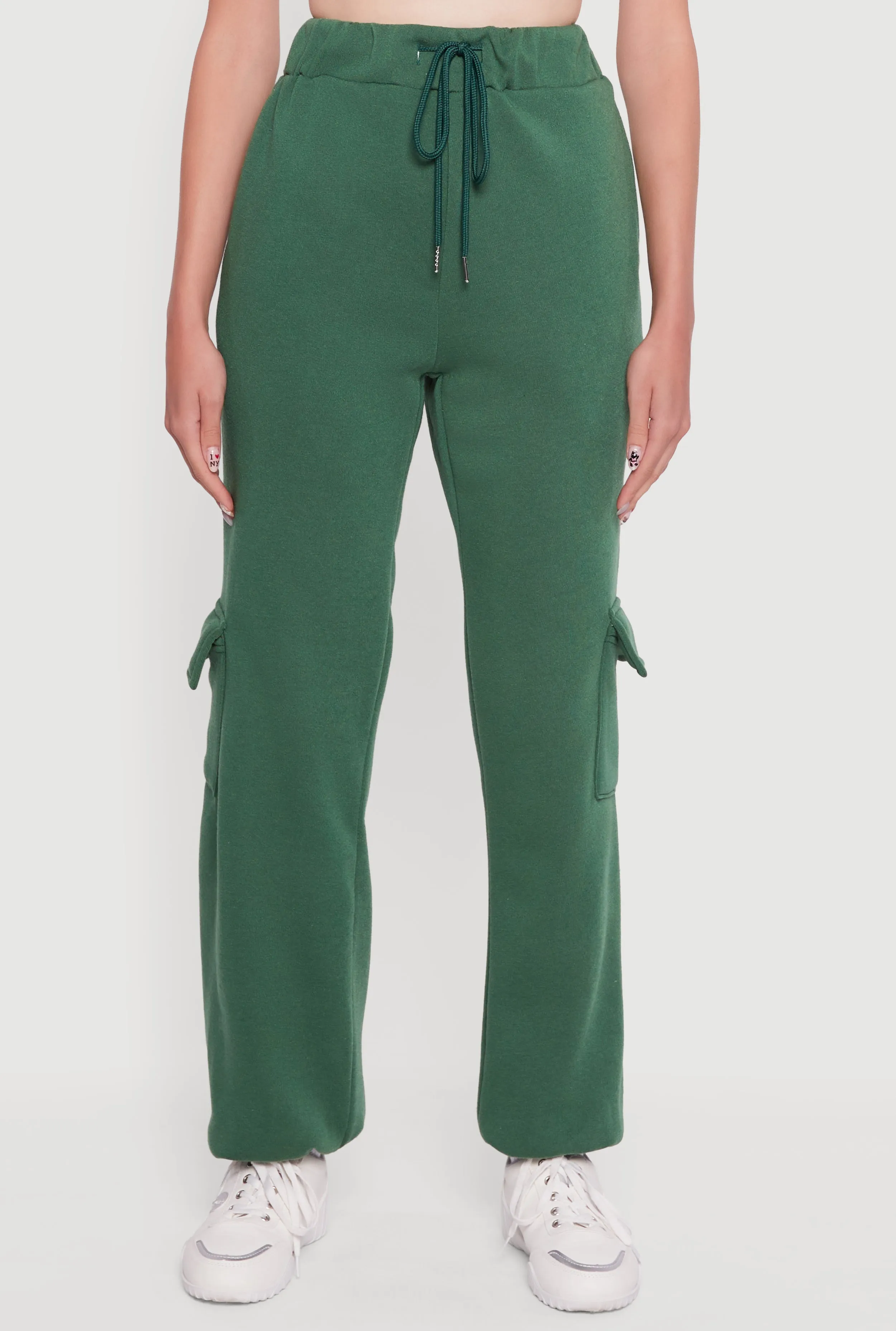 High Waisted Drawstring Waist Cargo Sweatpants sold by Rainbow product image thumbnail 3