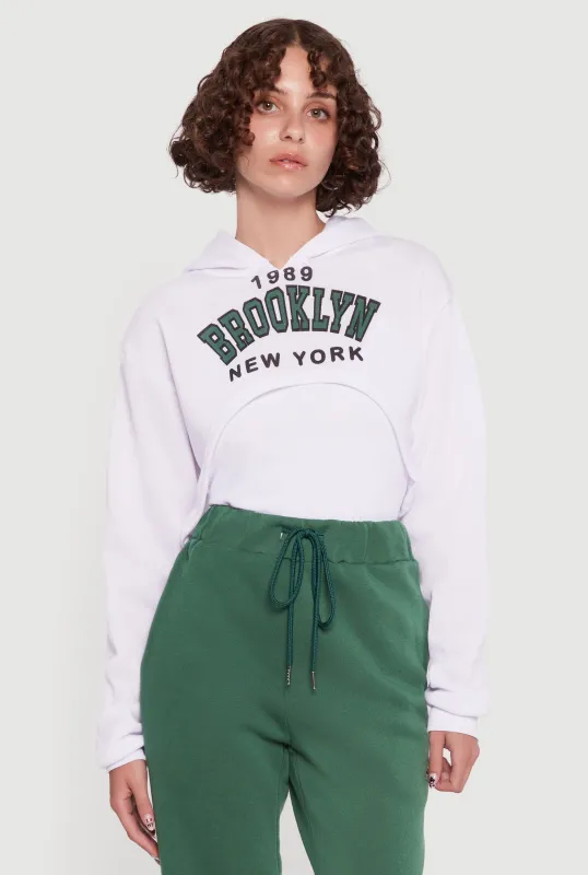 1989 Brooklyn Hooded Shrug Sweatshirt and Caged Back Cami sold by Rainbow