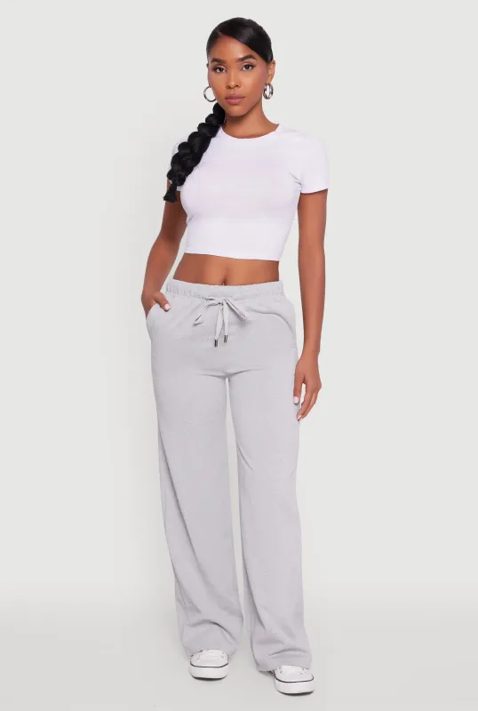 High Waisted Wide Leg Fleece Lined Sweatpants sold by Rainbow