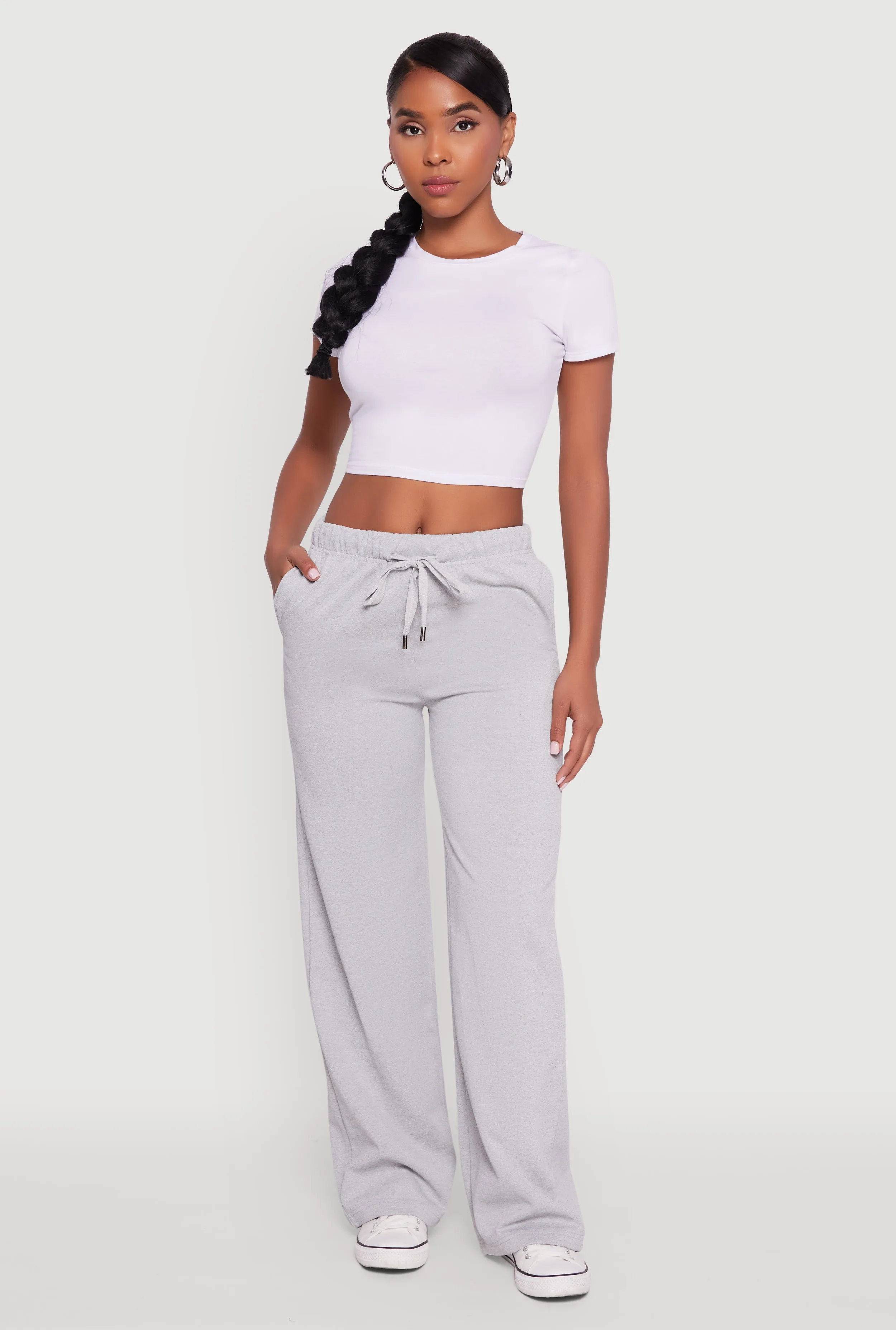 High Waisted Wide Leg Fleece Lined Sweatpants sold by Rainbow