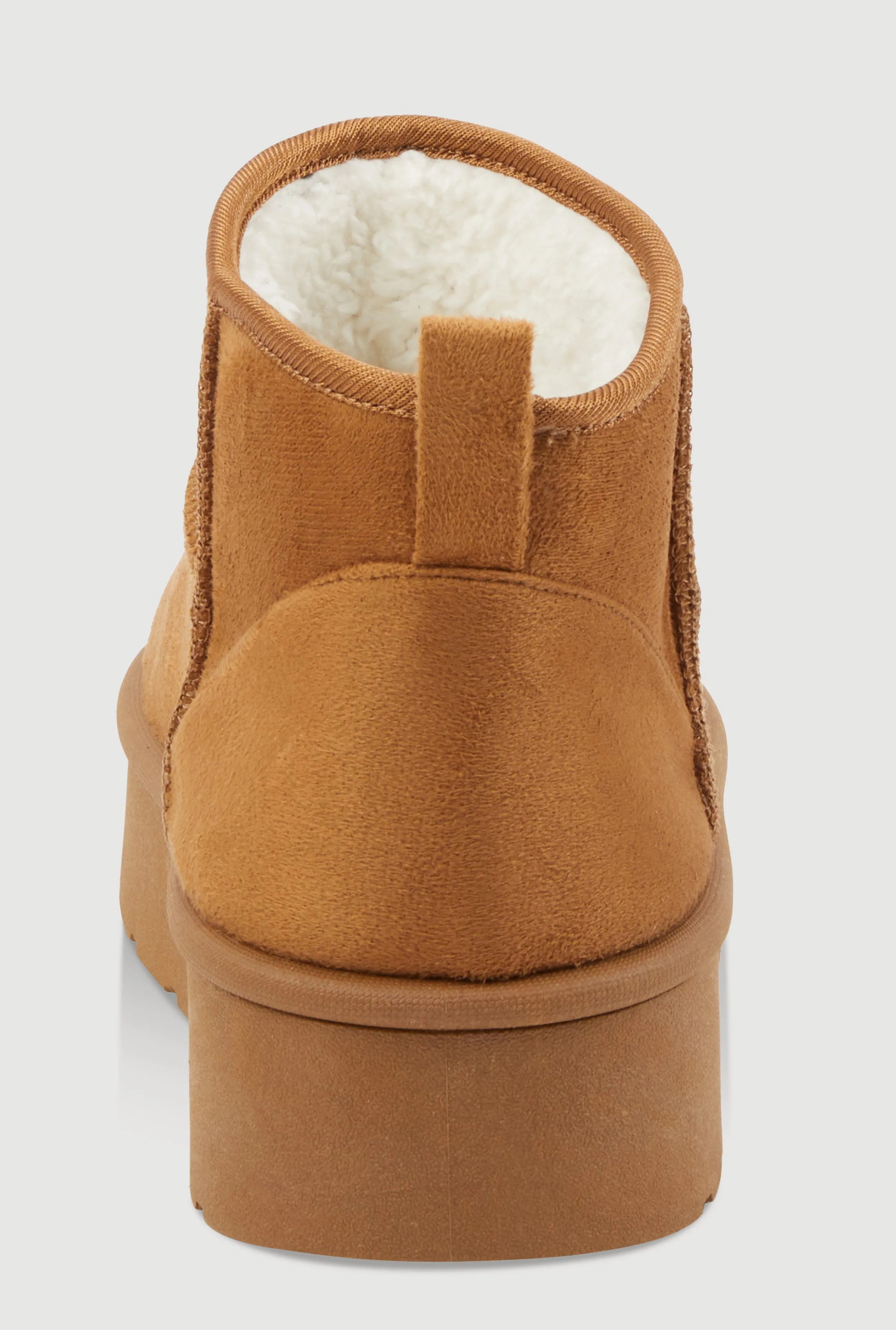 Sherpa Lined Pull Tab Faux Suede Platform Ankle Boots sold by Rainbow product image thumbnail 3