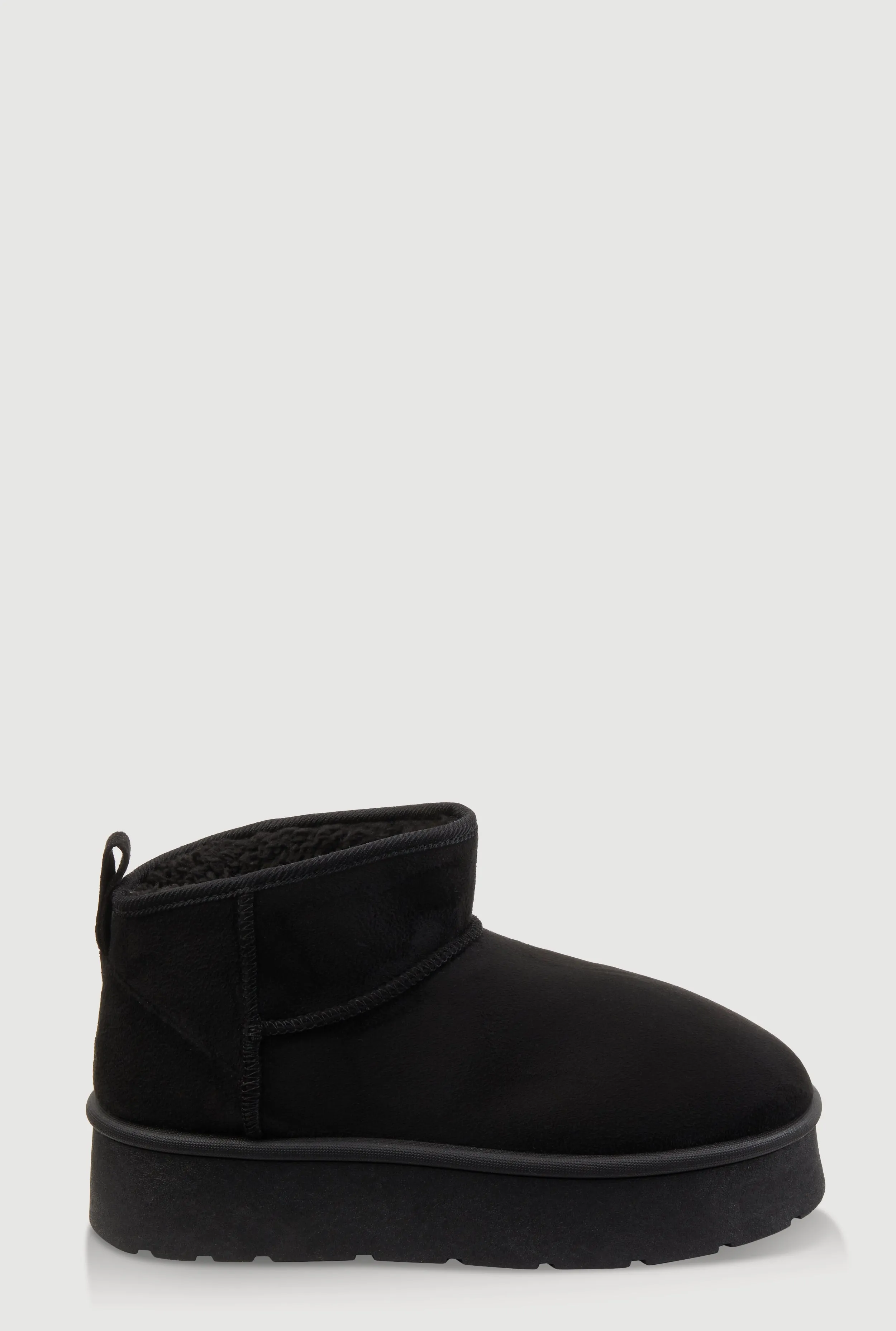 Sherpa Lined Pull Tab Faux Suede Platform Ankle Boots sold by Rainbow product image thumbnail 2