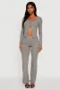 High Waisted Ribbed Knit Flared Pants sold by Rainbow
