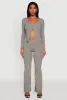 High Waisted Ribbed Knit Flared Pants sold by Rainbow