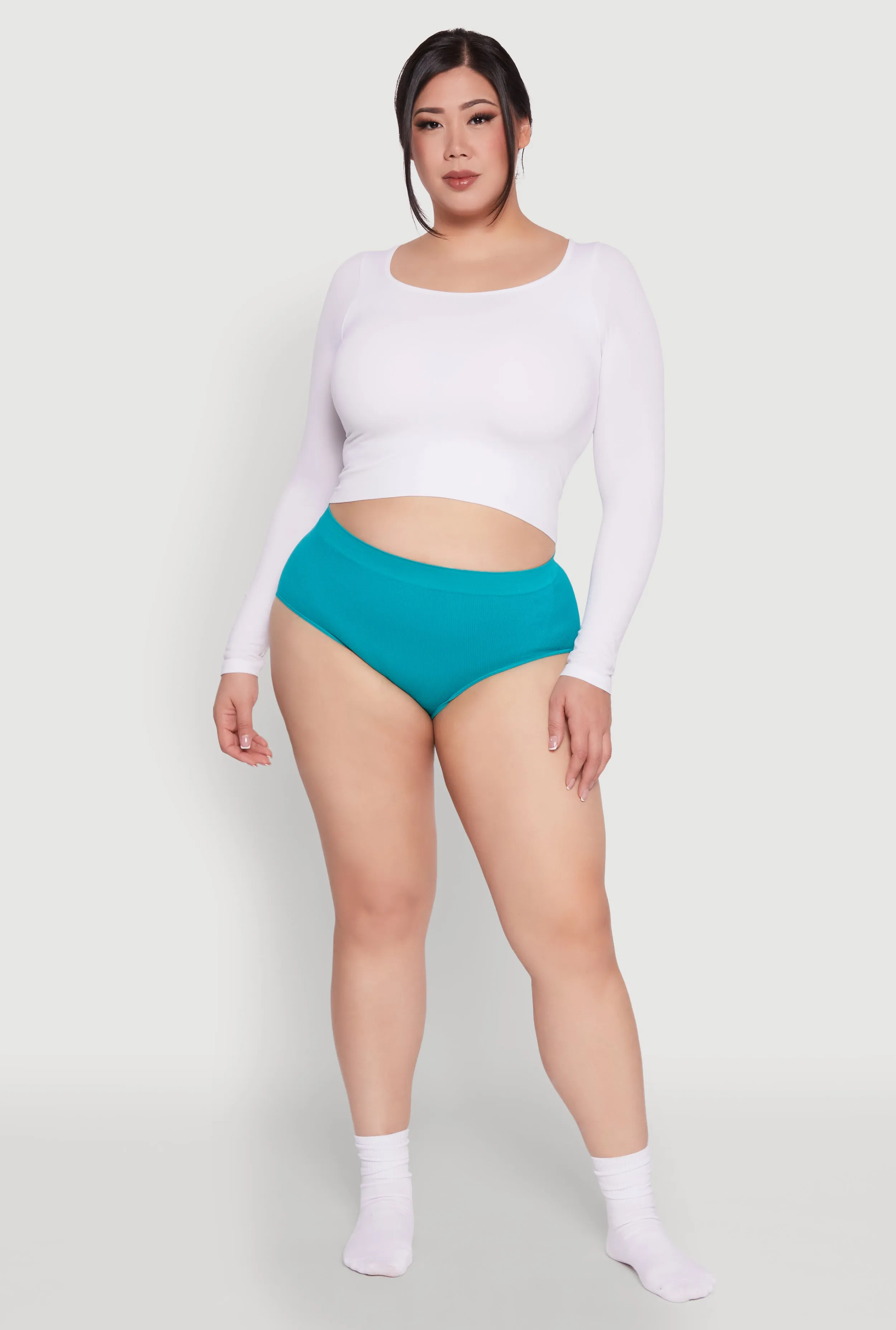 Plus Size Seamless Rib Knit Hipster Panty sold by Rainbow product image thumbnail 3