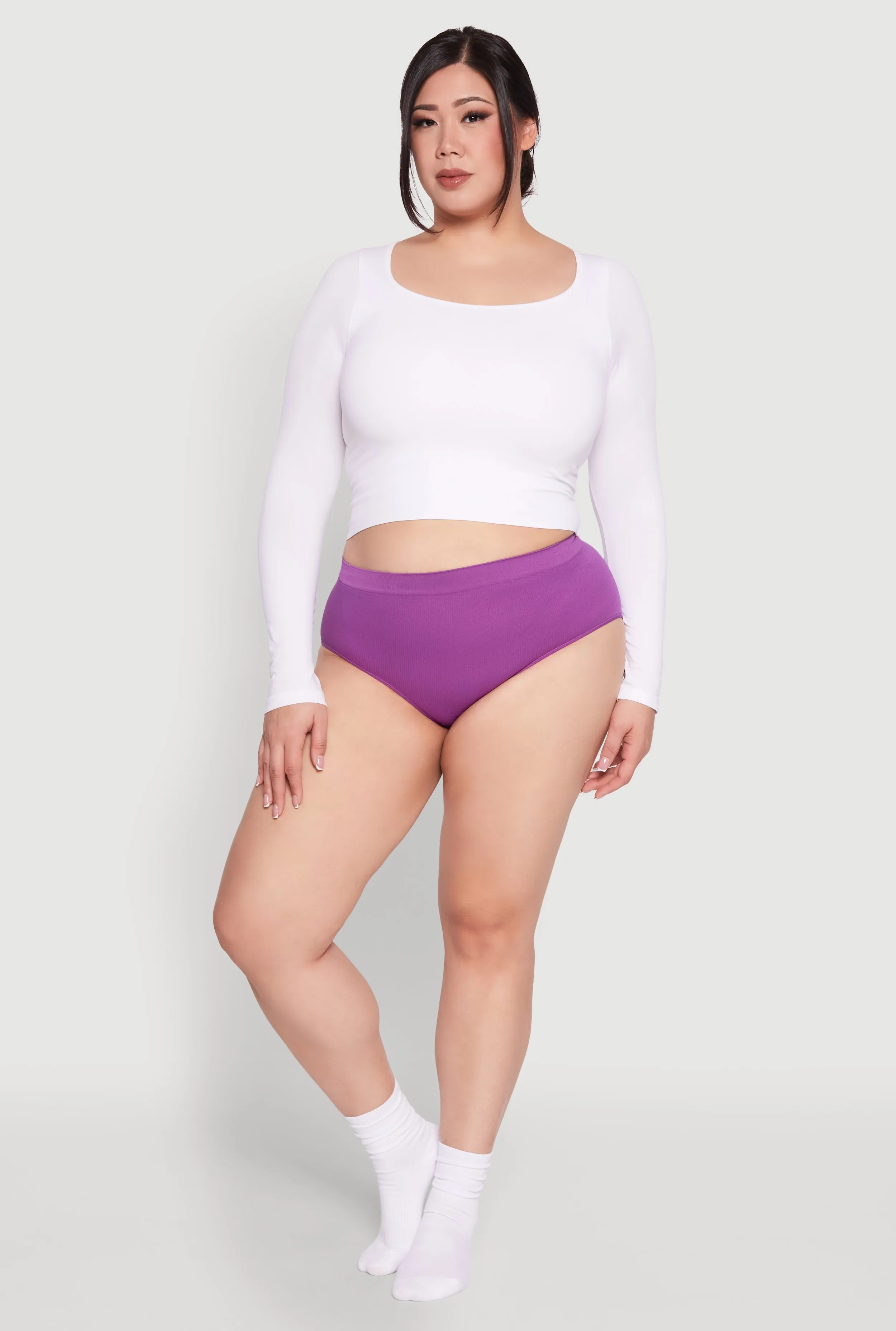 Plus Size Seamless Rib Knit Hipster Panty sold by Rainbow product image thumbnail 3