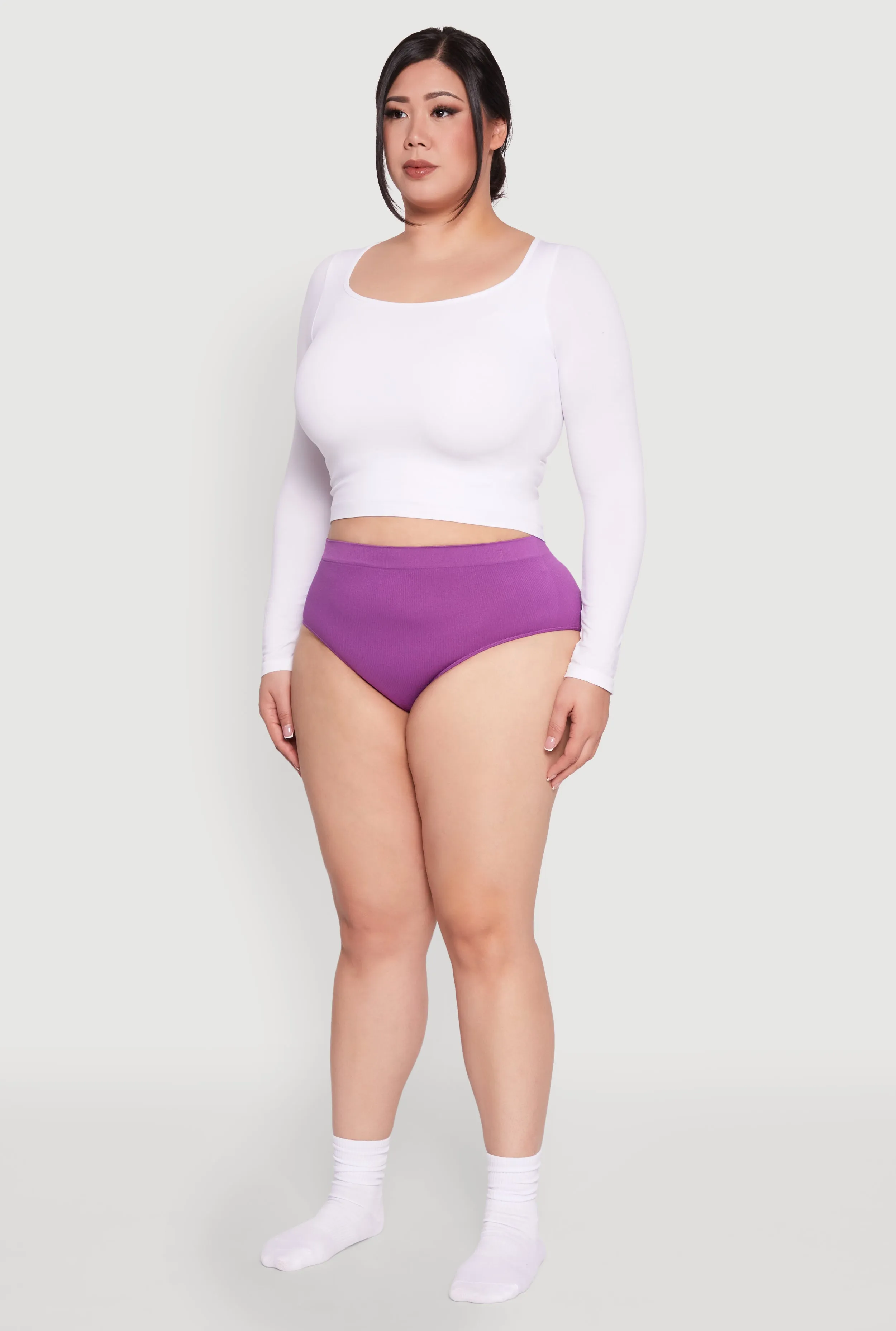 Plus Size Seamless Rib Knit Hipster Panty sold by Rainbow product image thumbnail 5