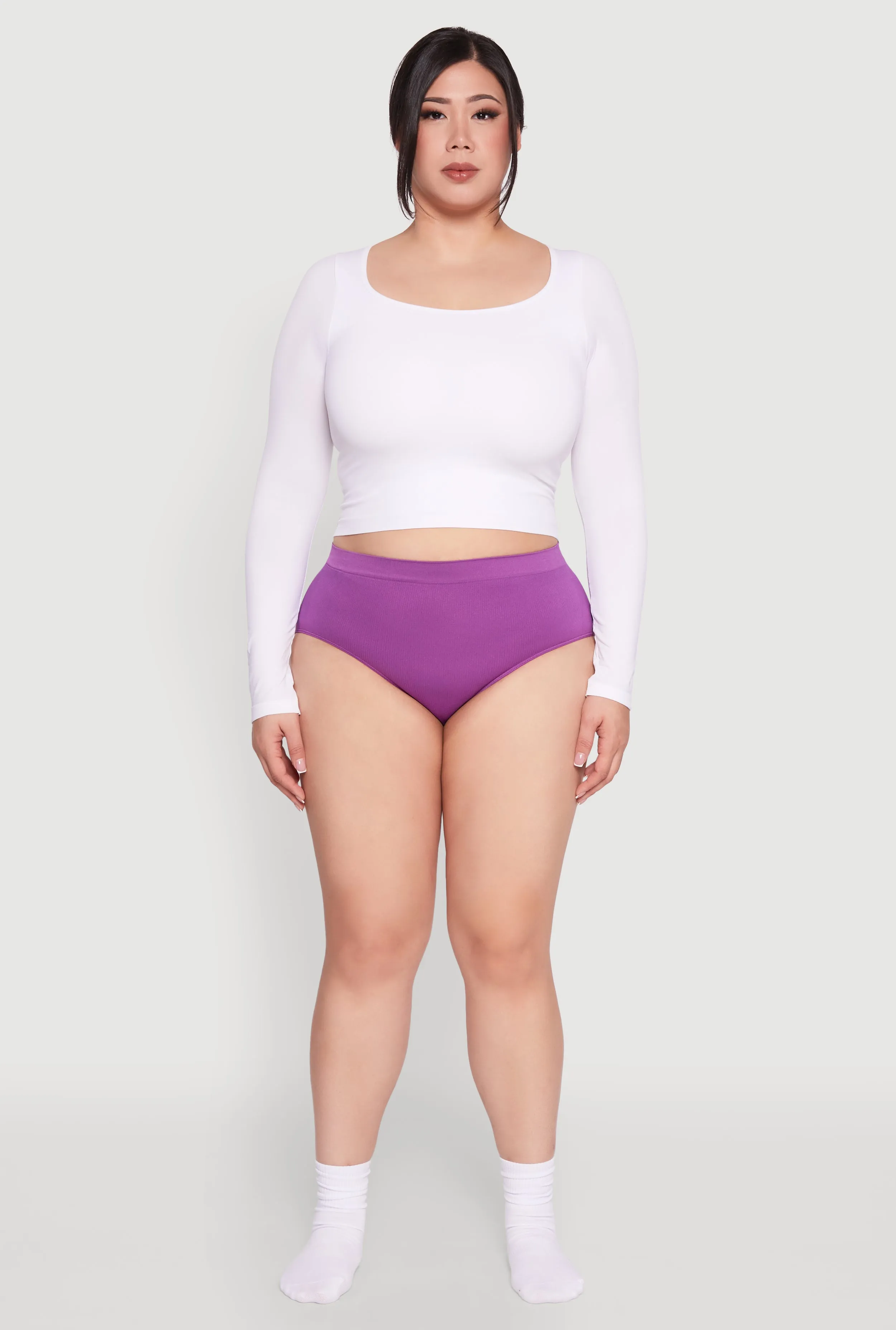 Plus Size Seamless Rib Knit Hipster Panty sold by Rainbow product image thumbnail 2