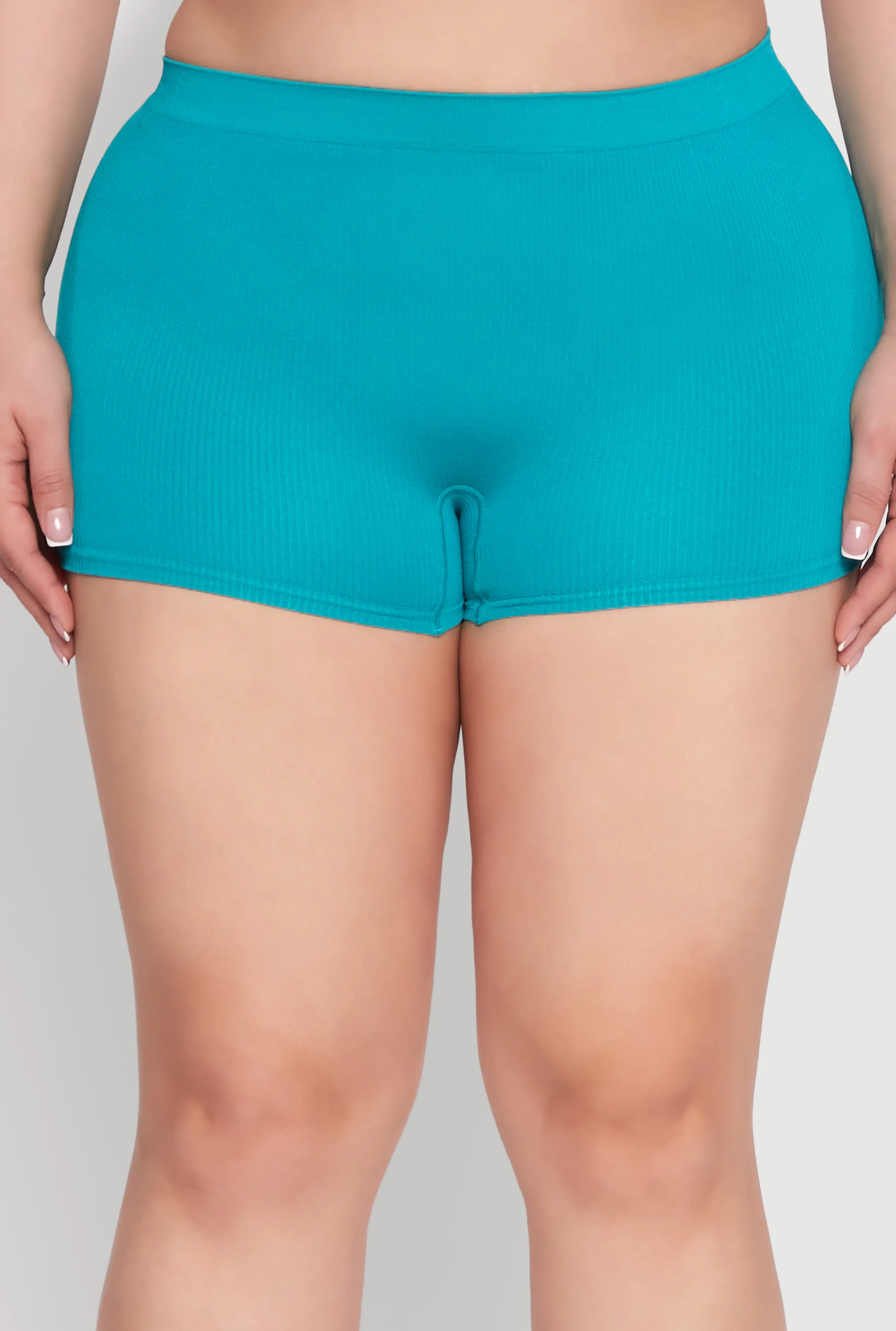 Plus Size Rib Knit Seamless Boyshort Panty sold by Rainbow product image thumbnail 3