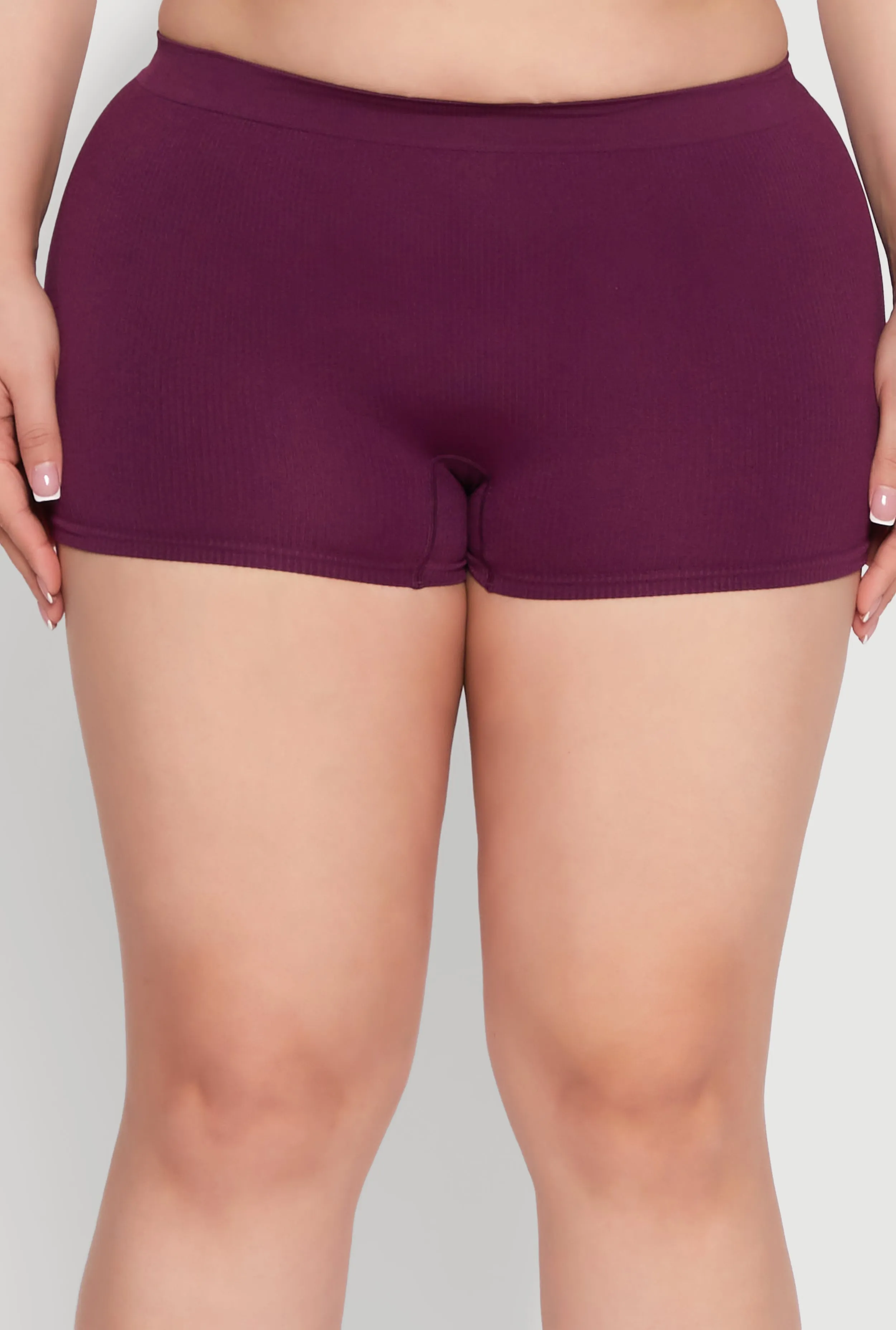 Plus Size Rib Knit Seamless Boyshort Panty sold by Rainbow product image thumbnail 2