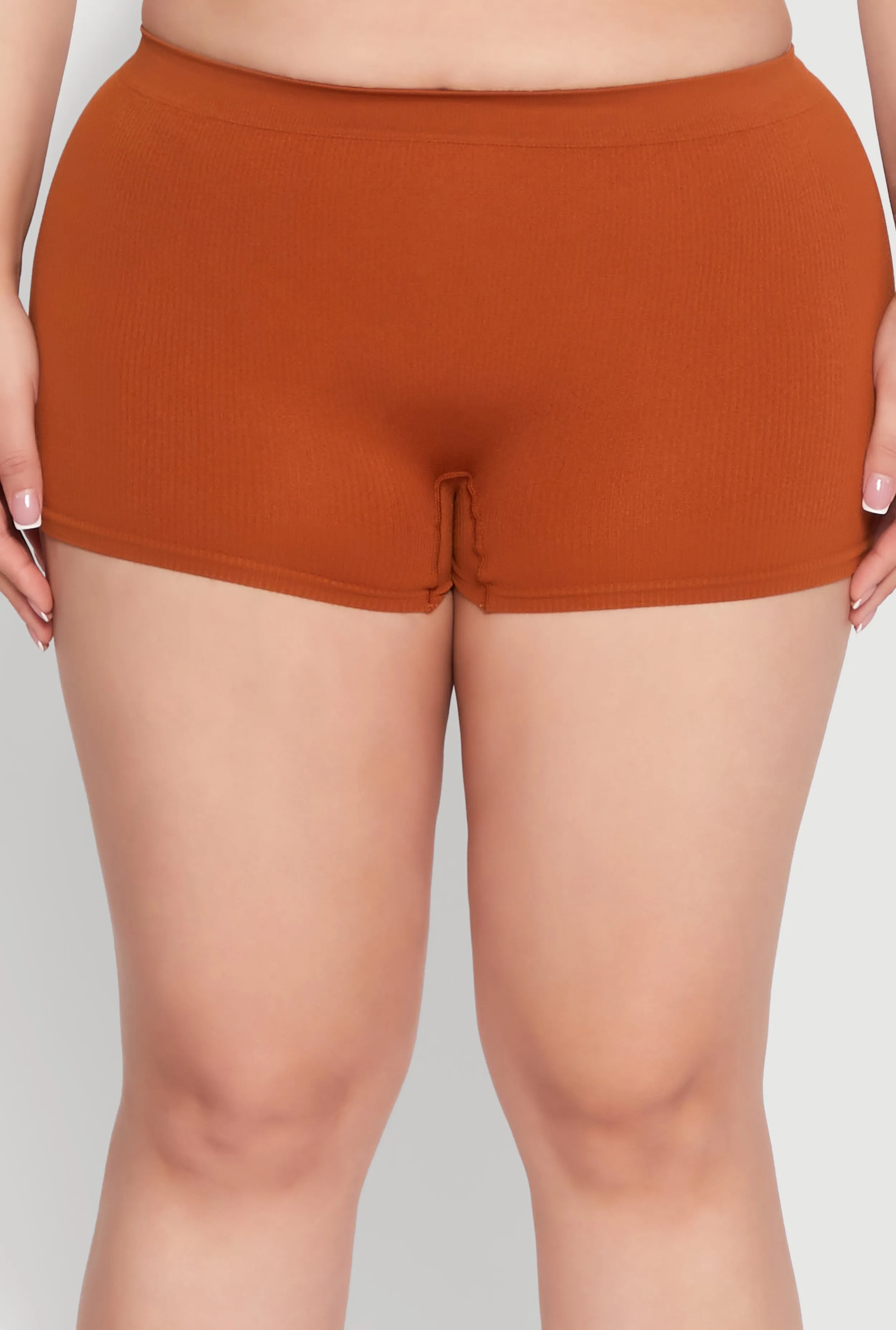 Plus Size Rib Knit Seamless Boyshort Panty sold by Rainbow product image thumbnail 4