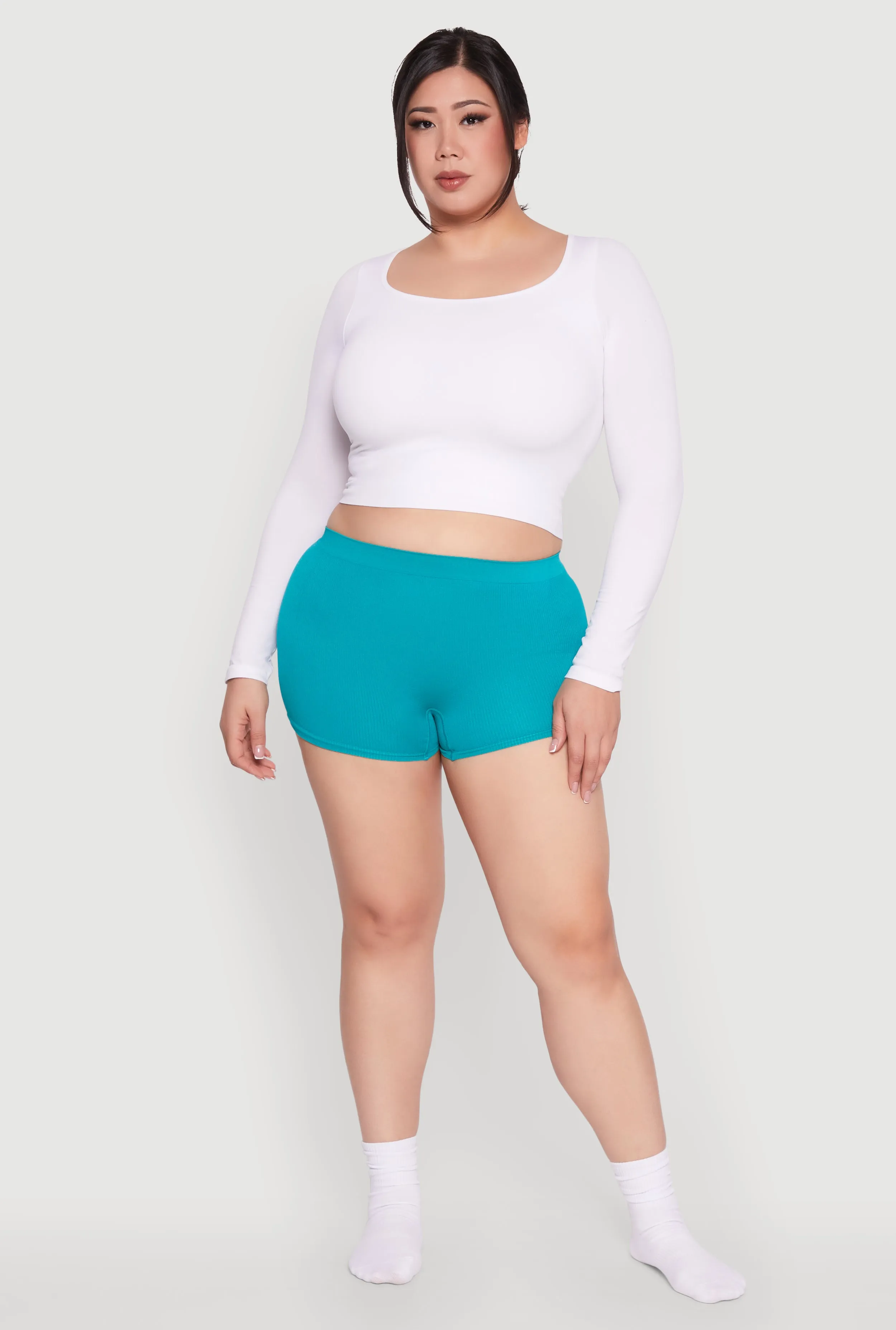 Plus Size Rib Knit Seamless Boyshort Panty sold by Rainbow product image thumbnail 3