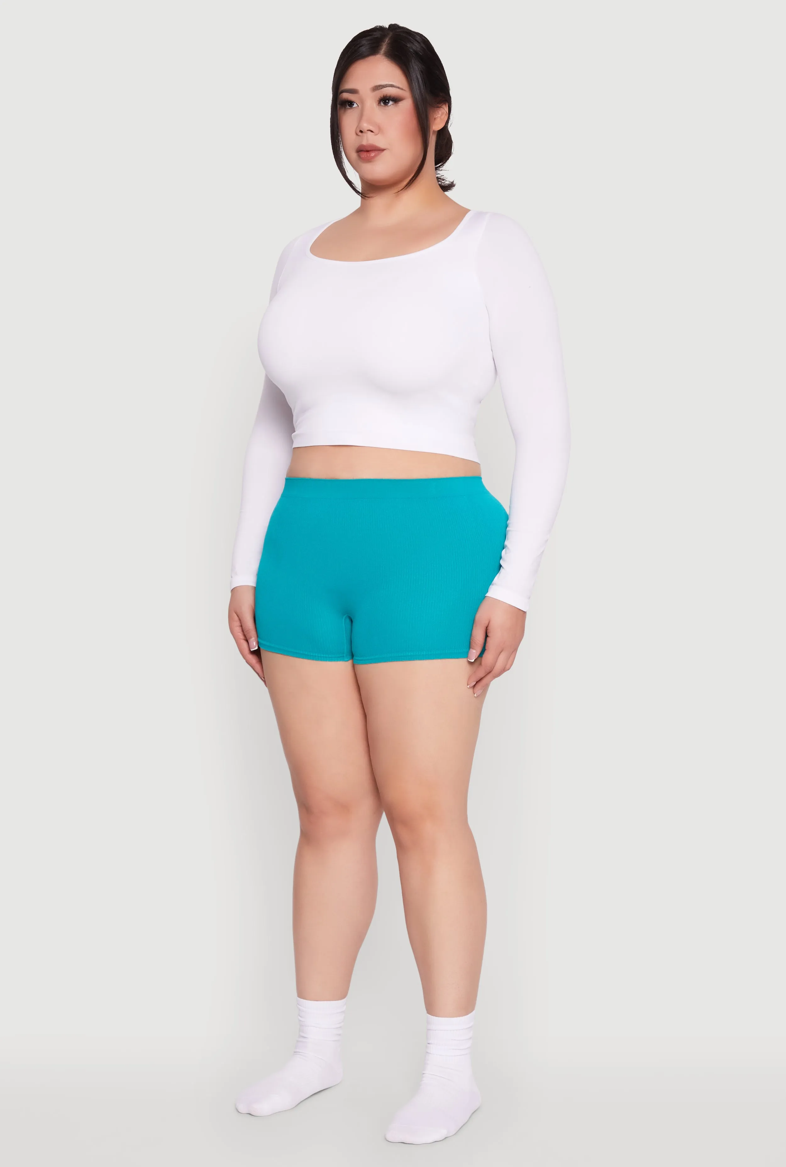 Plus Size Rib Knit Seamless Boyshort Panty sold by Rainbow product image thumbnail 5