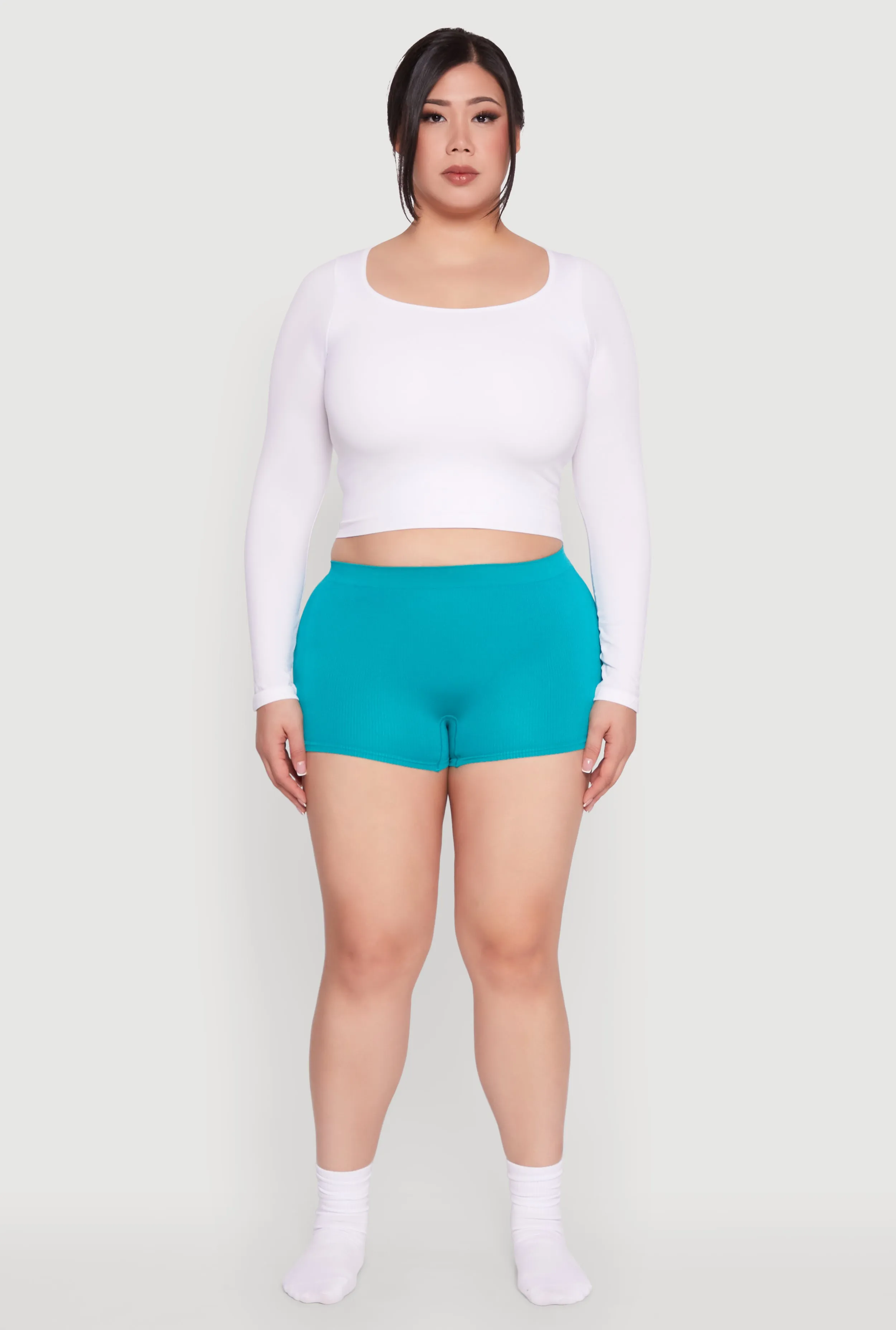 Plus Size Rib Knit Seamless Boyshort Panty sold by Rainbow product image thumbnail 2