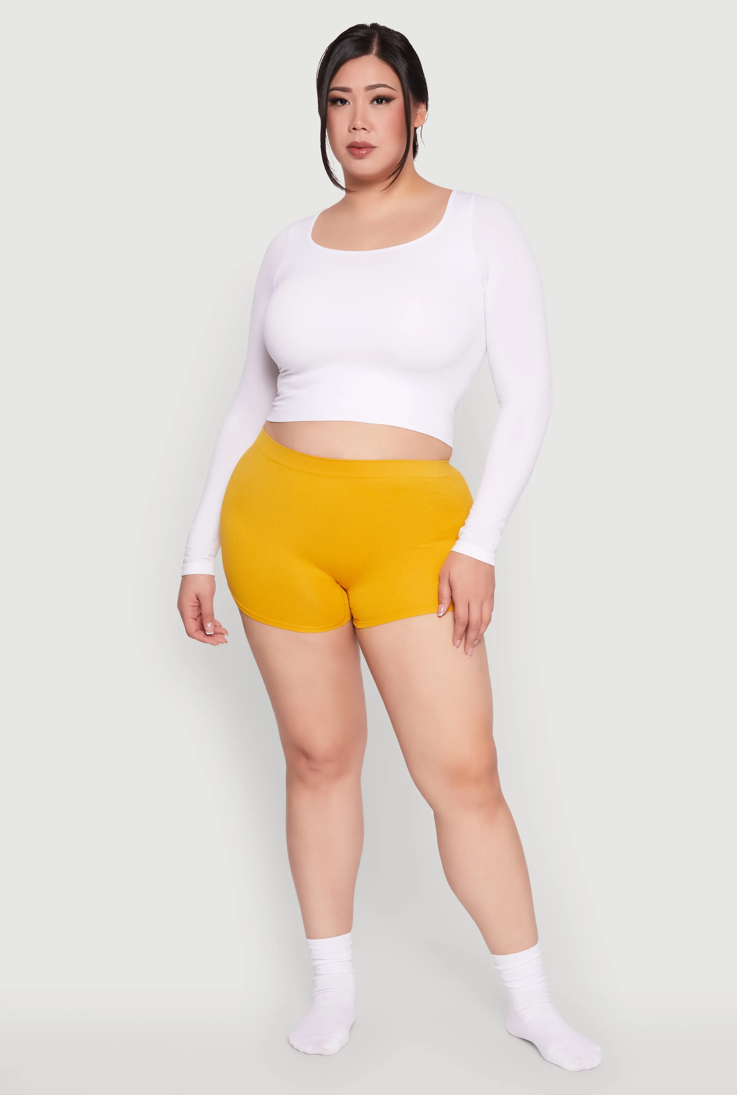 Plus Size Rib Knit Seamless Boyshort Panty sold by Rainbow product image thumbnail 3