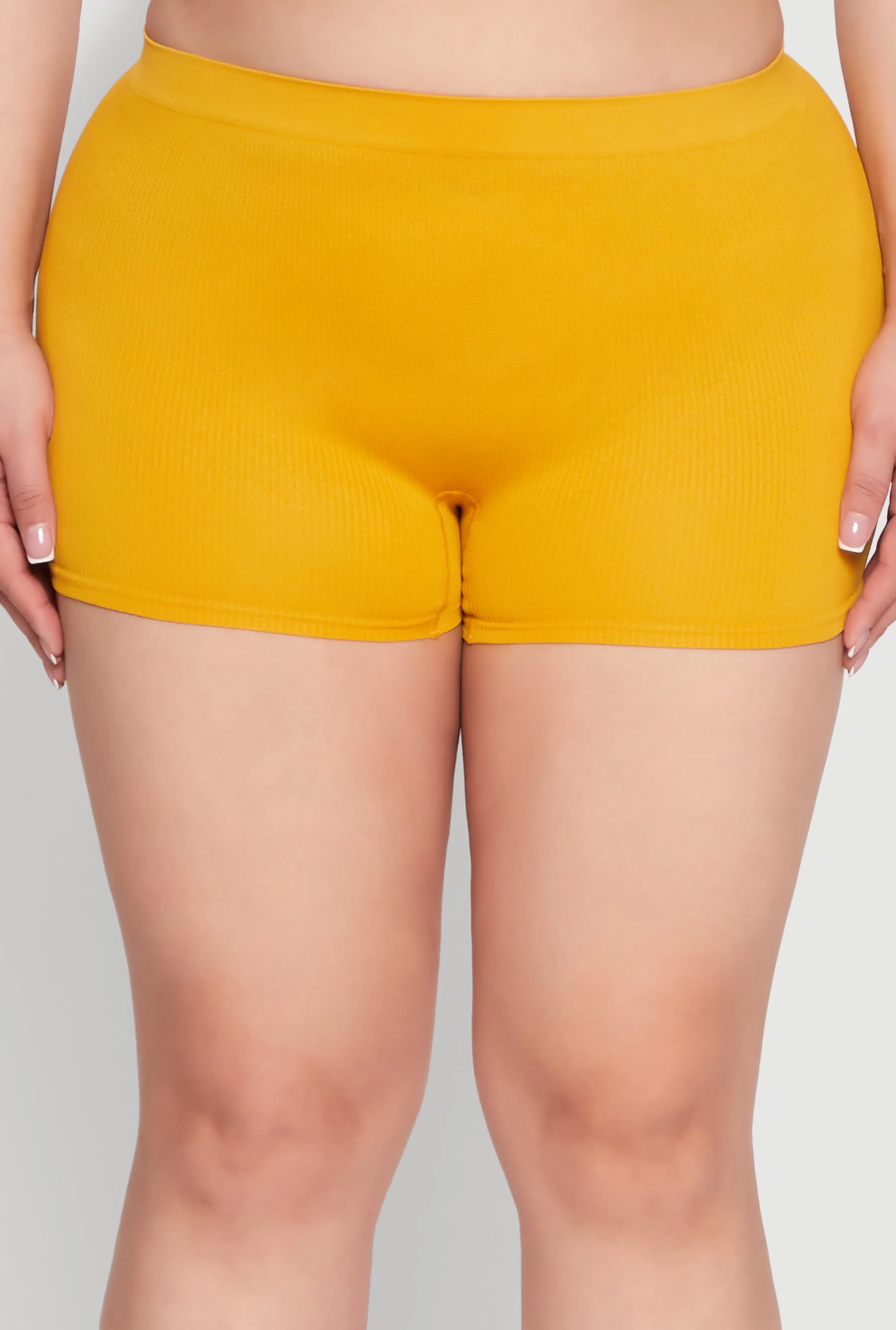 Plus Size Rib Knit Seamless Boyshort Panty sold by Rainbow