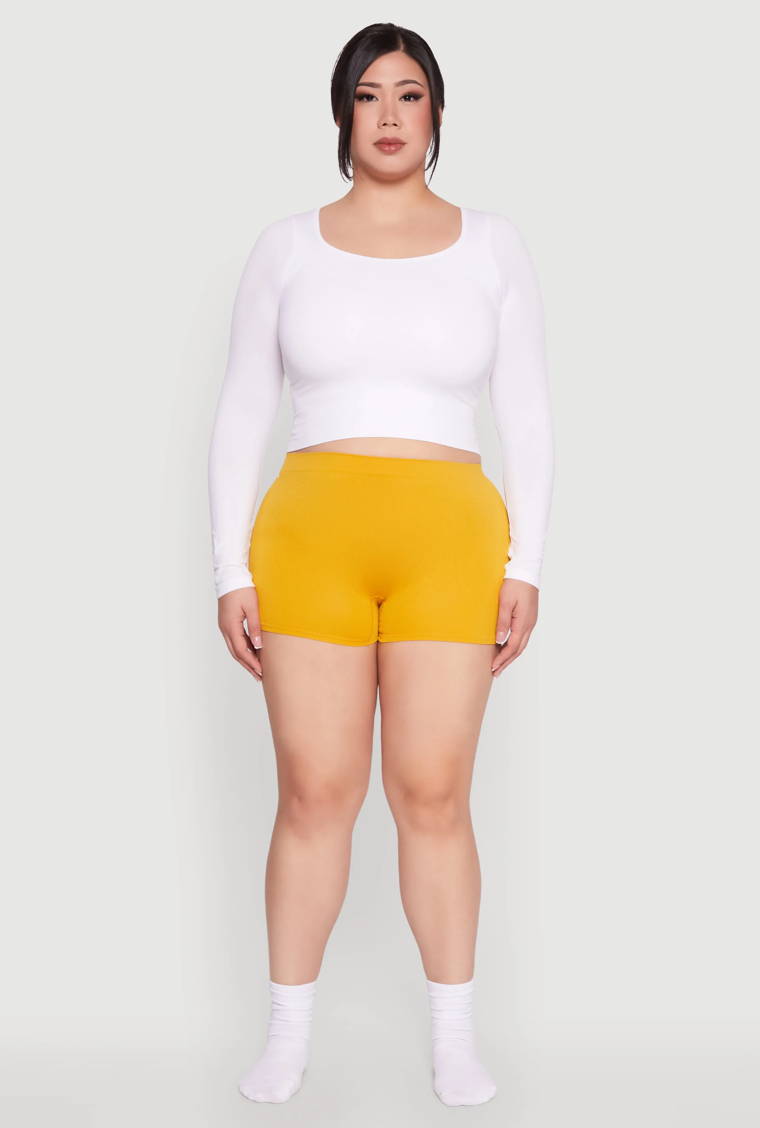 Plus Size Rib Knit Seamless Boyshort Panty sold by Rainbow product image thumbnail 2