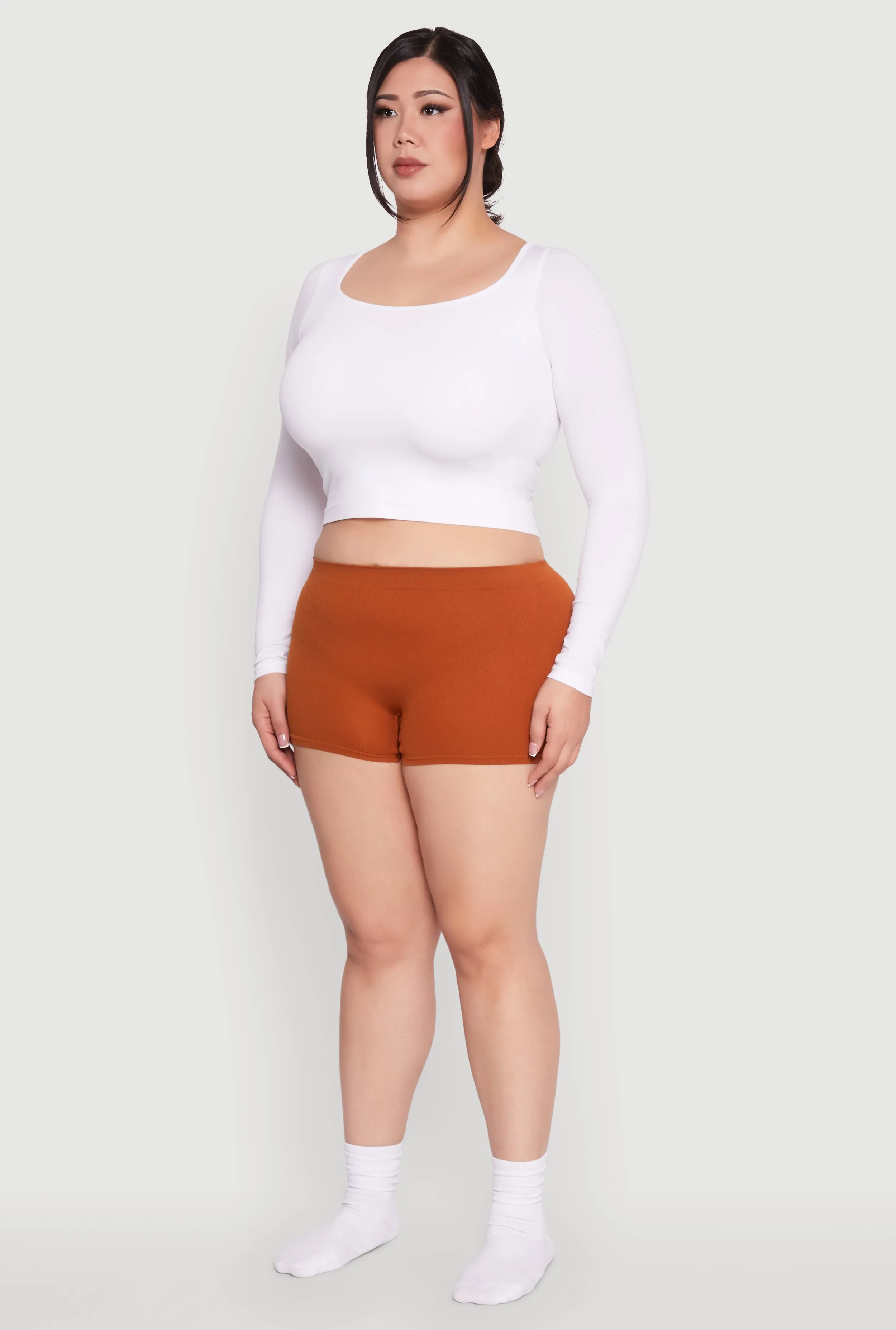 Plus Size Rib Knit Seamless Boyshort Panty sold by Rainbow product image thumbnail 5