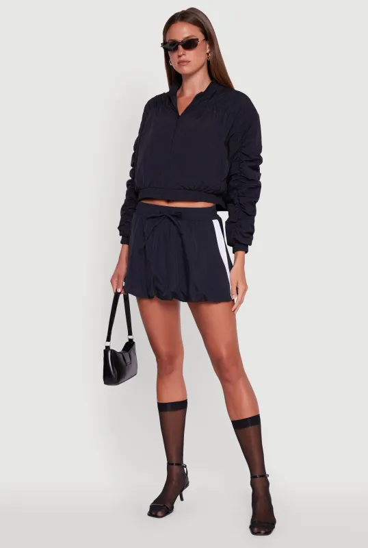 Contrast Trim Windbreaker Bubble Skirt sold by Rainbow