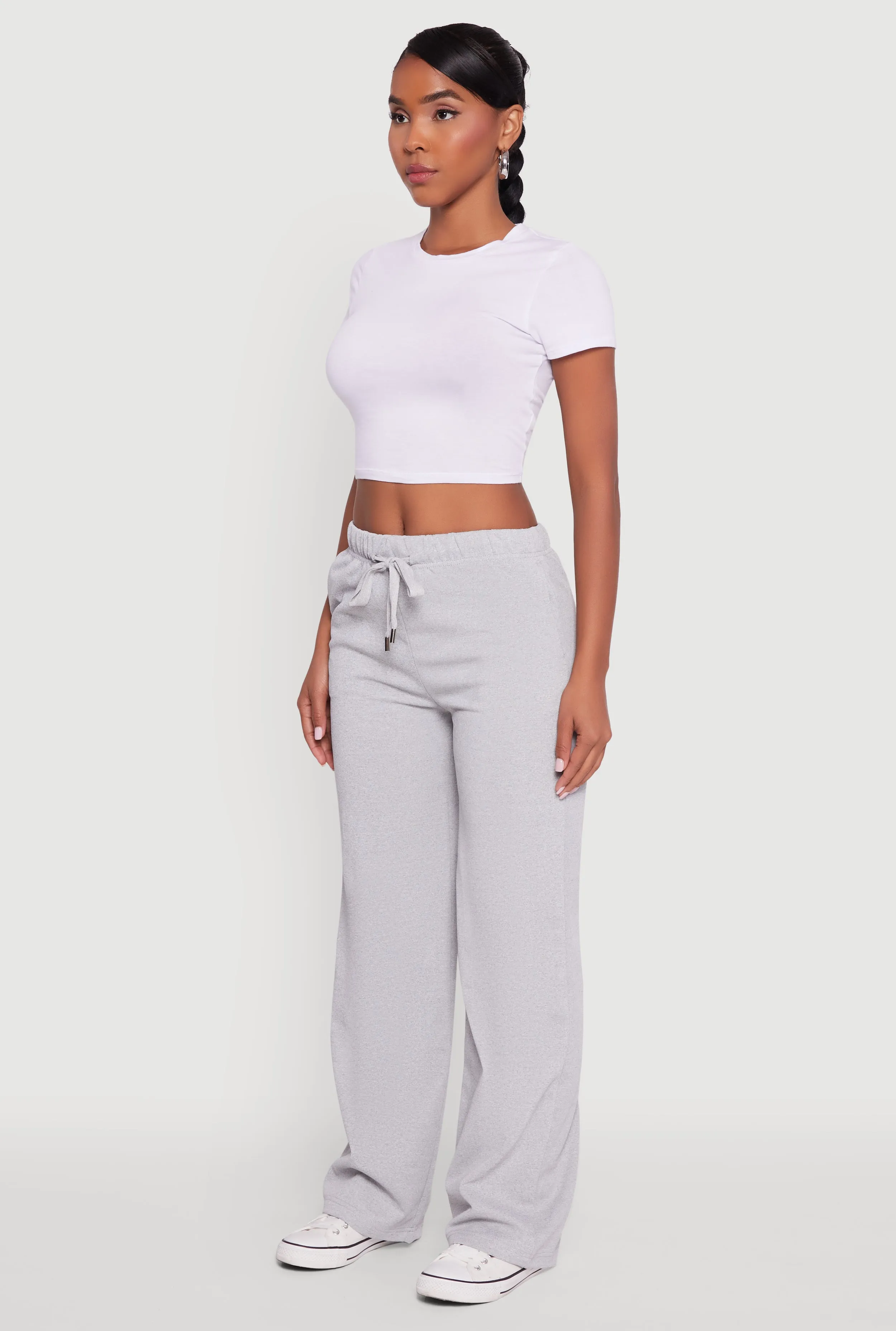 High Waisted Wide Leg Fleece Lined Sweatpants sold by Rainbow product image thumbnail 3