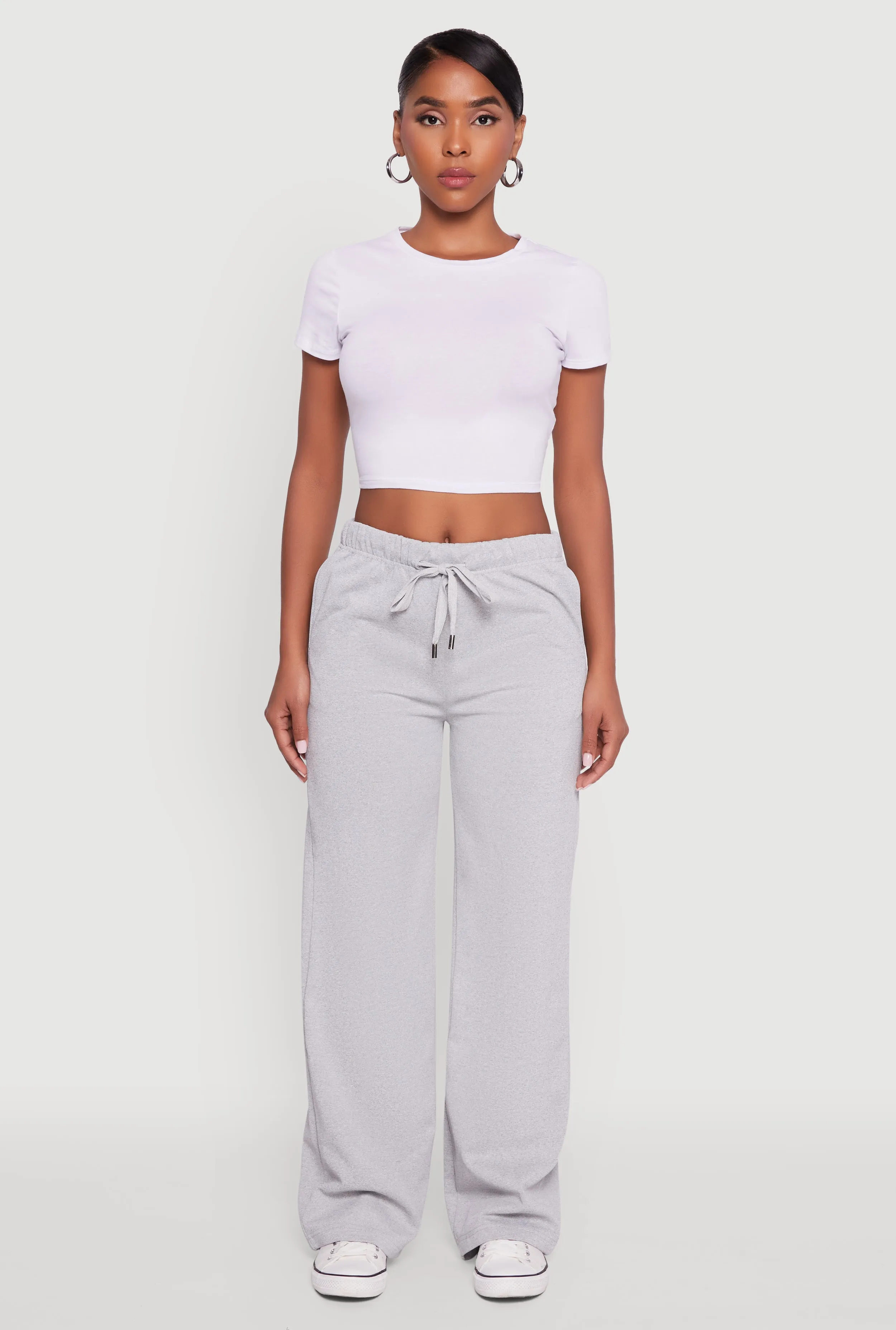 High Waisted Wide Leg Fleece Lined Sweatpants sold by Rainbow product image thumbnail 2