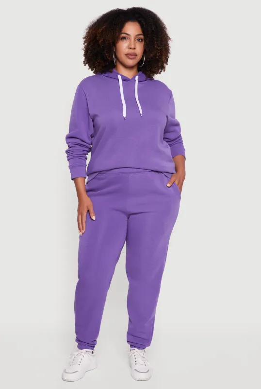 Plus Size Fleece High Waisted Sweatpants sold by Rainbow