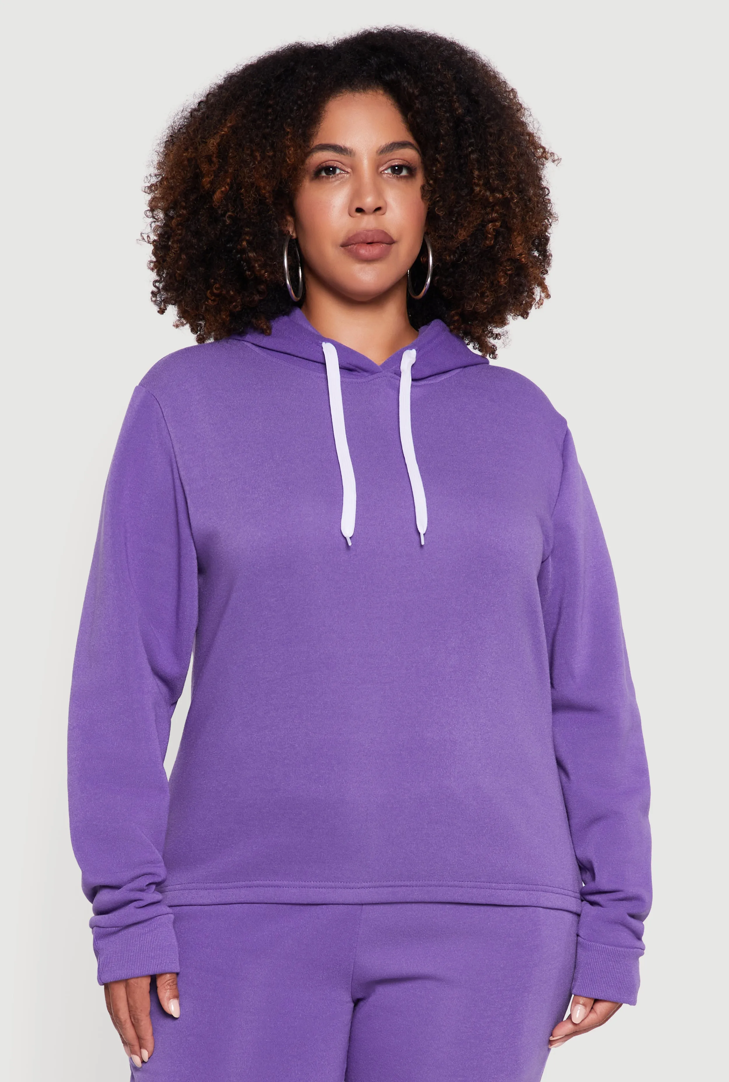 Plus Size Fleece Pullover Hoodie sold by Rainbow