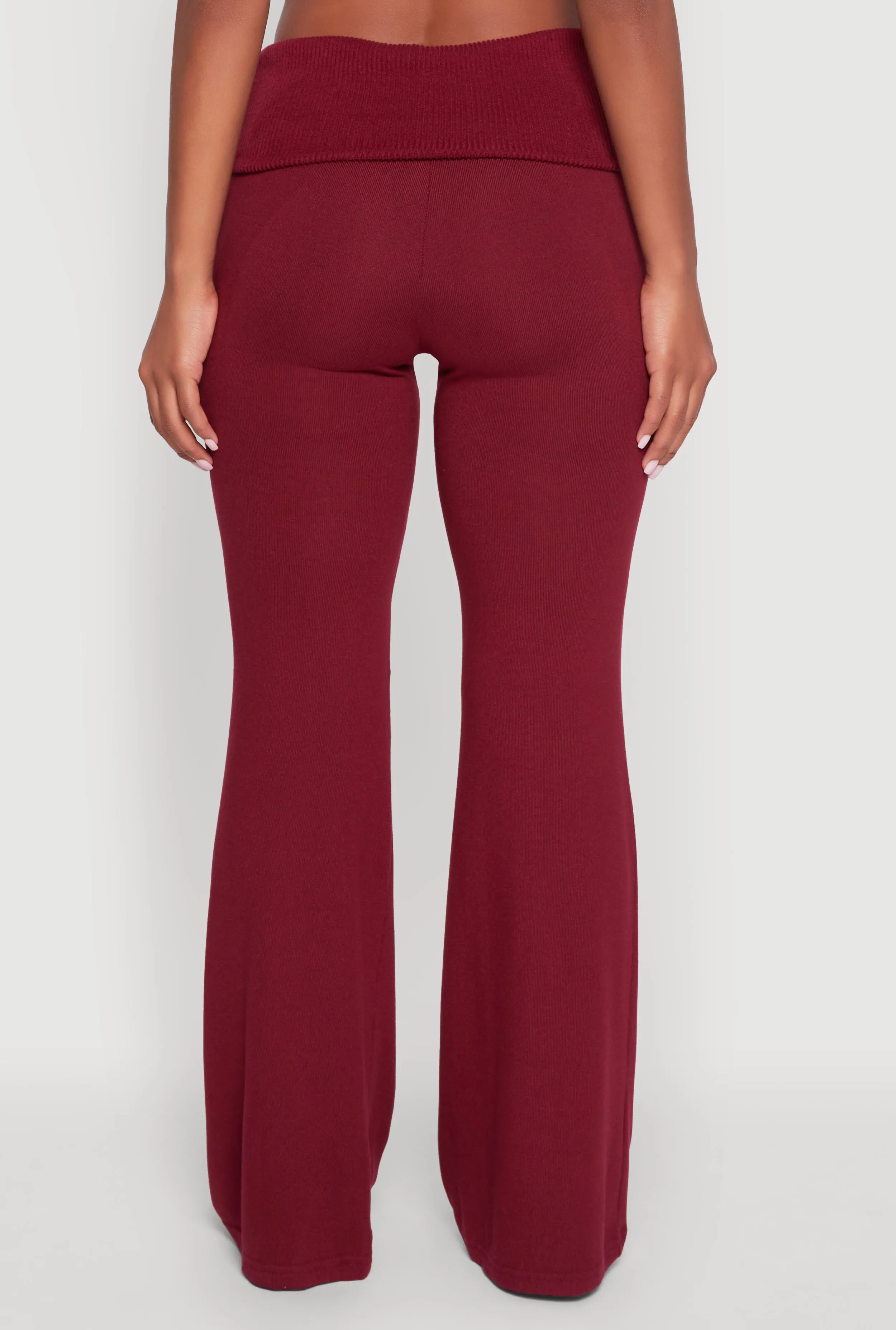 Brushed Knit Fold Over Flare Pants sold by Rainbow product image thumbnail 5
