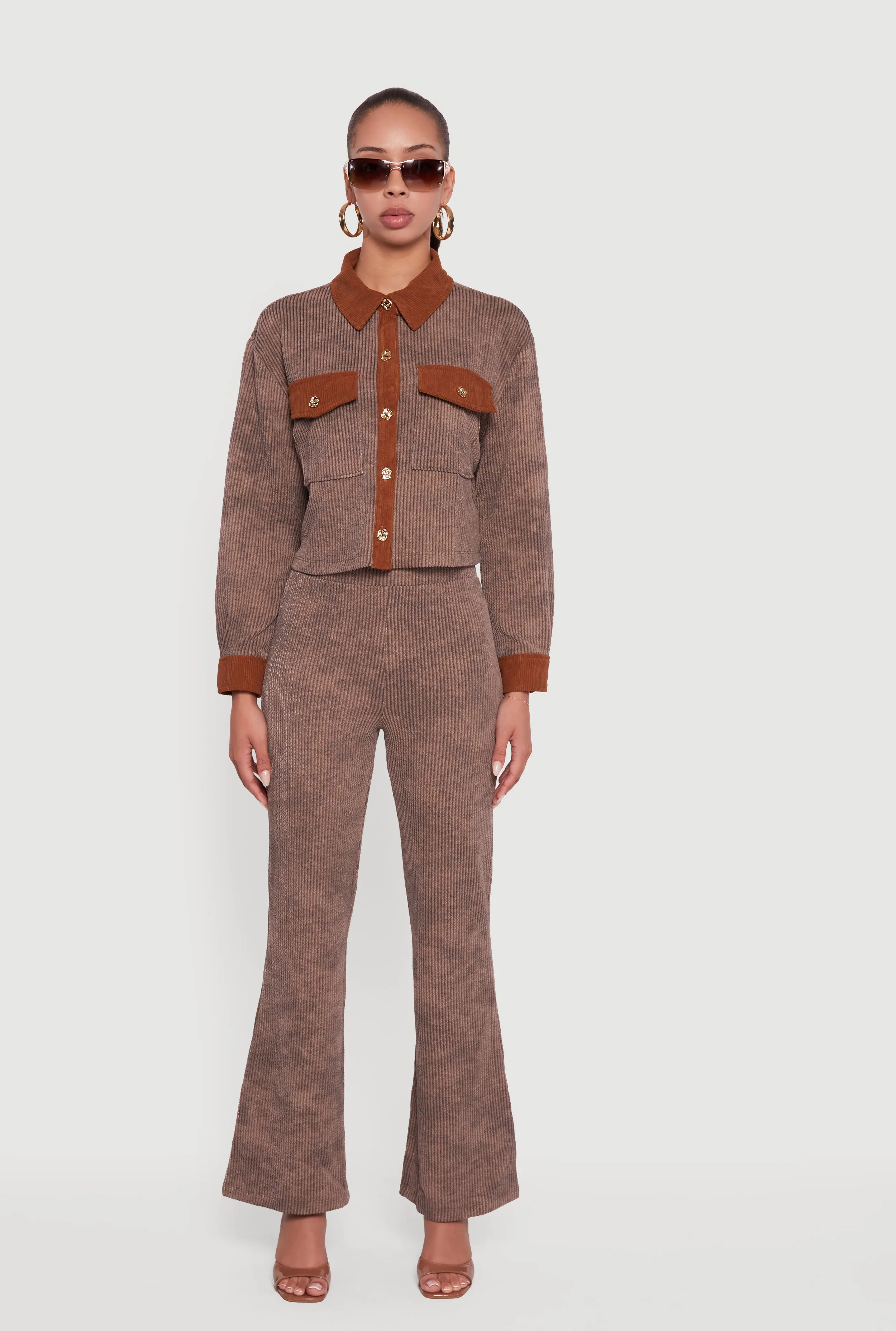 Corduroy Contrast Trim Button Front Shirt sold by Rainbow product image thumbnail 3