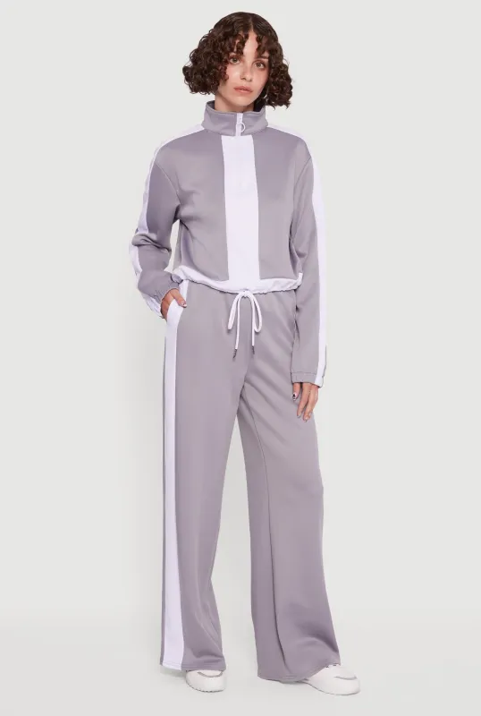 Wide Leg Active Pants with Side Stripe sold by Rainbow