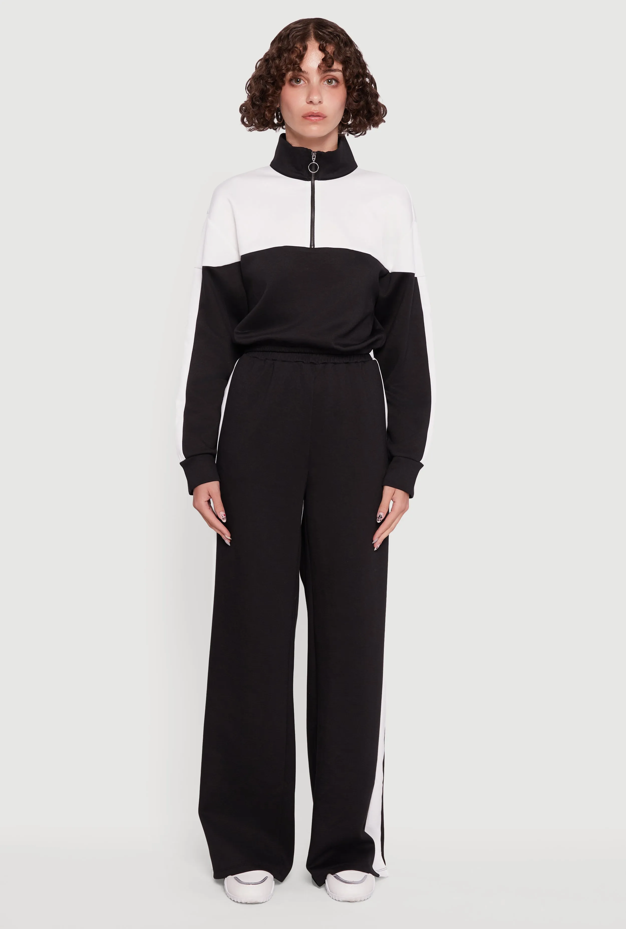 Side Stripe Elastic Waist Wide Leg Sweatpants sold by Rainbow product image thumbnail 2