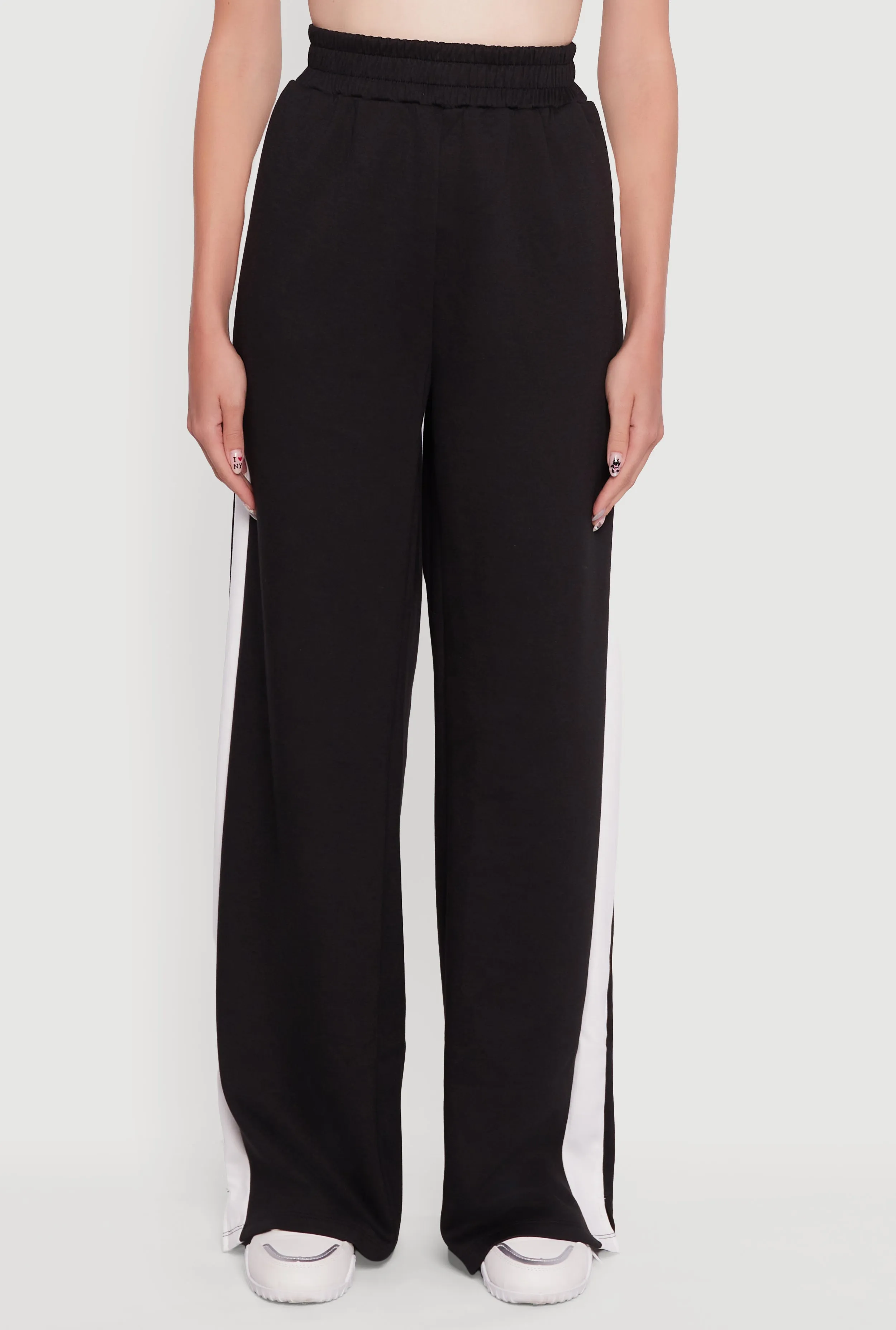 Side Stripe Elastic Waist Wide Leg Sweatpants sold by Rainbow product image thumbnail 3