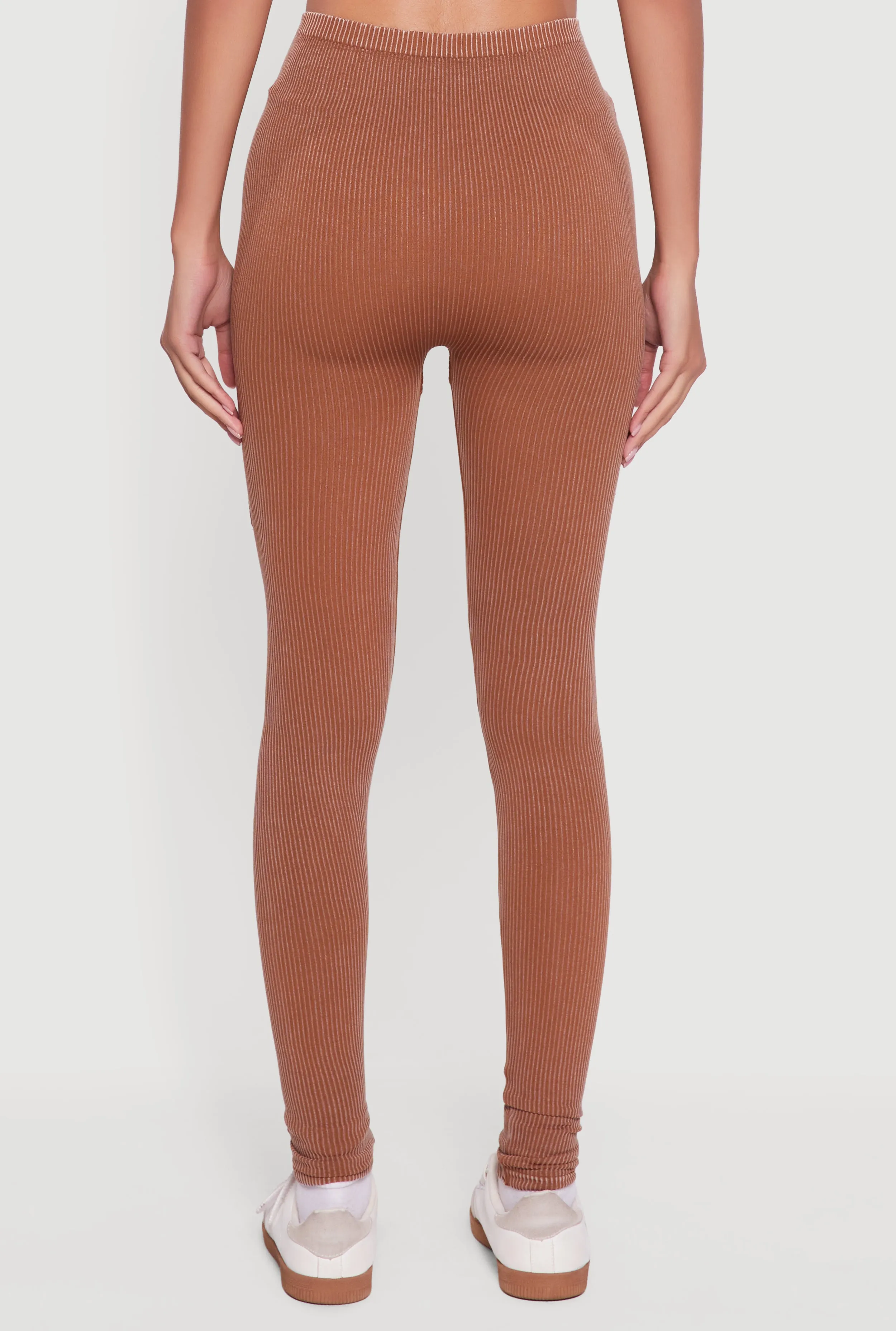 Decorative Stitch Acid Wash Ribbed Knit Leggings sold by Rainbow product image thumbnail 5