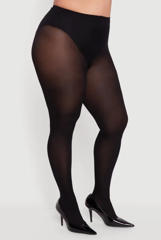 Plus Size Opaque Footed Tights sold by Rainbow