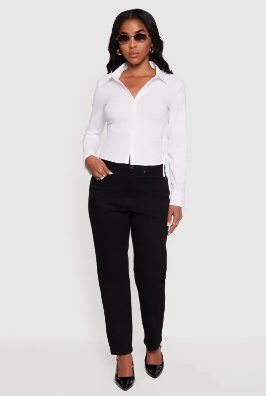 WAX Distressed Frayed Straight Leg Jeans sold by Rainbow