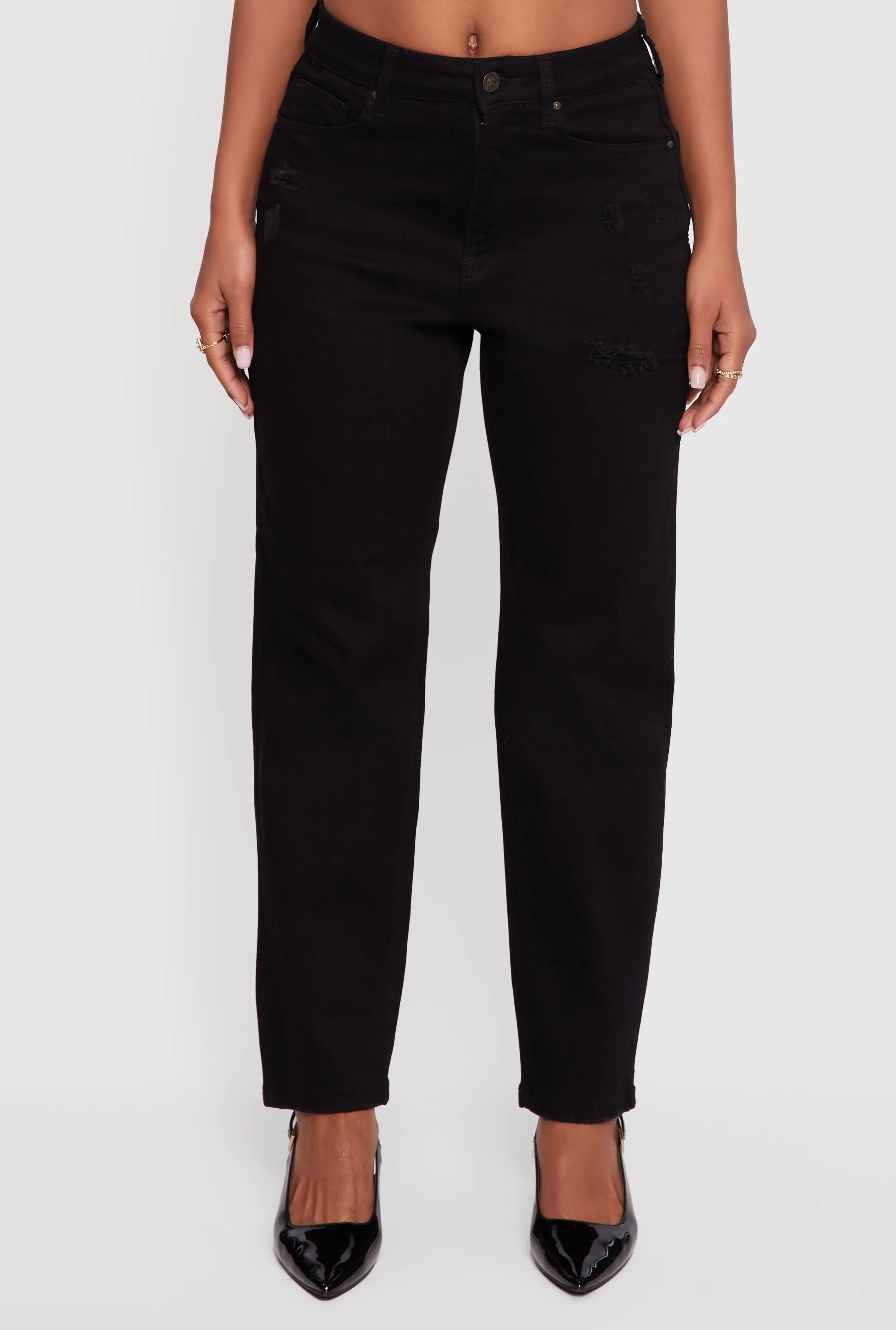 WAX Distressed Frayed Straight Leg Jeans sold by Rainbow product image thumbnail 5