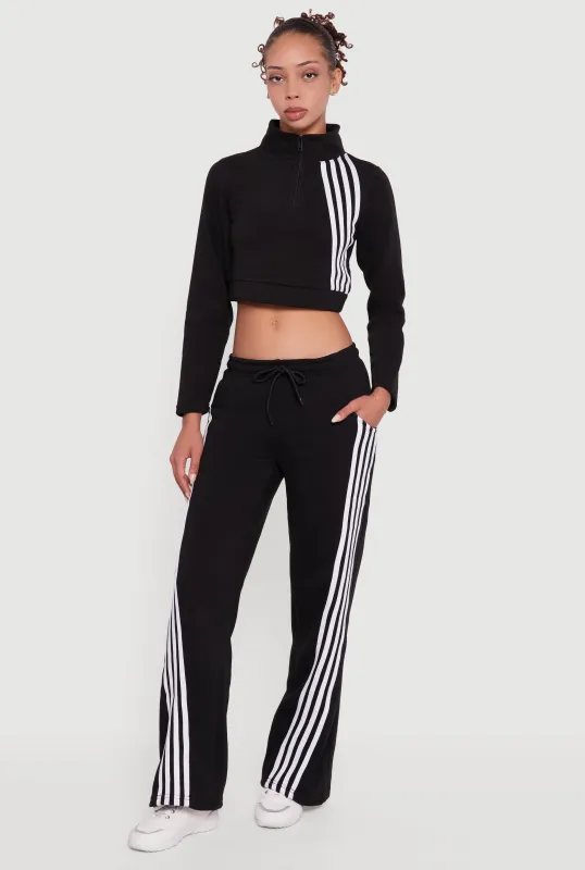 Stripe Detail Drawstring Waist Sweatpants sold by Rainbow