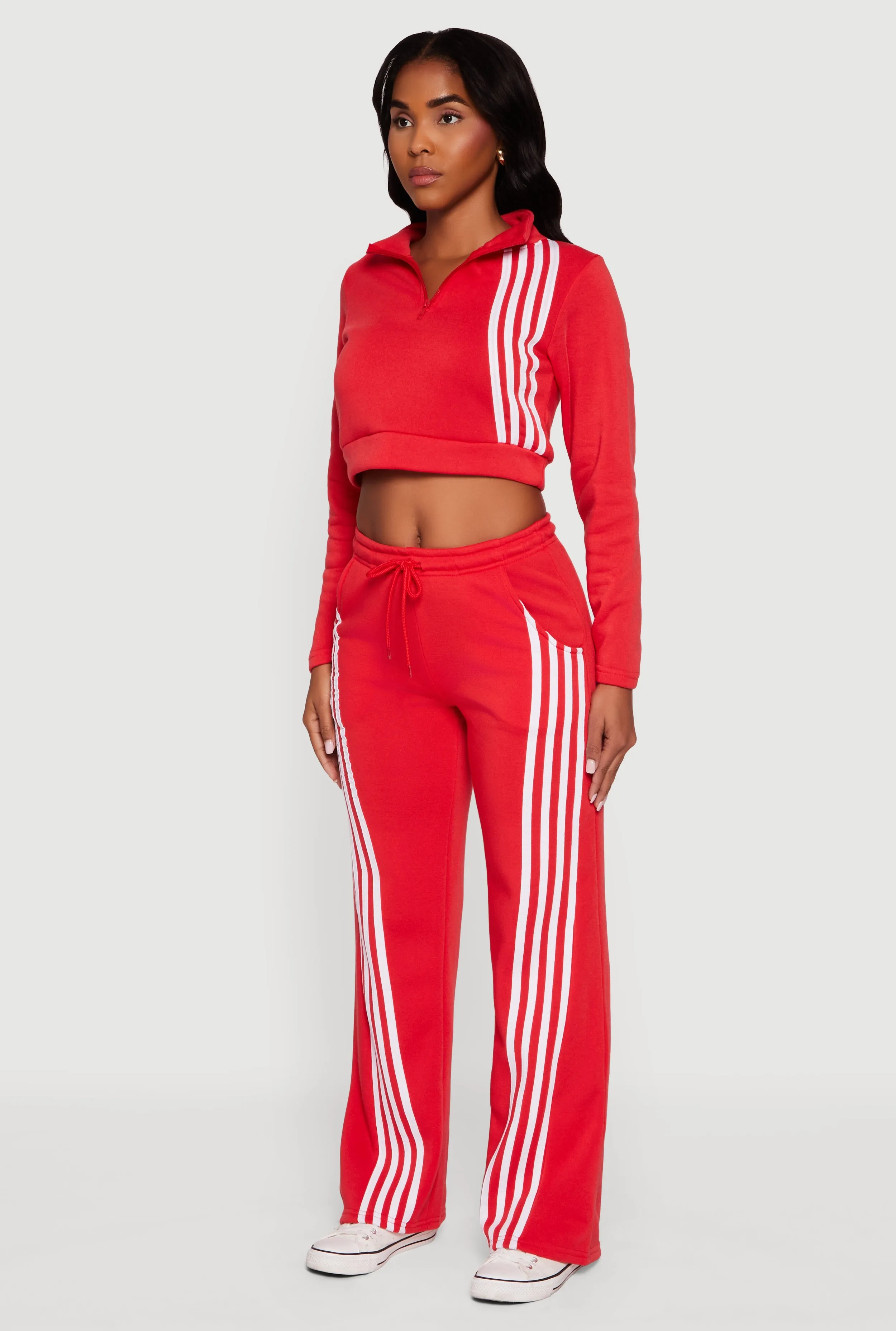 Contrast Trim Fleece Lined Cropped Sweatshirt sold by Rainbow product image thumbnail 5