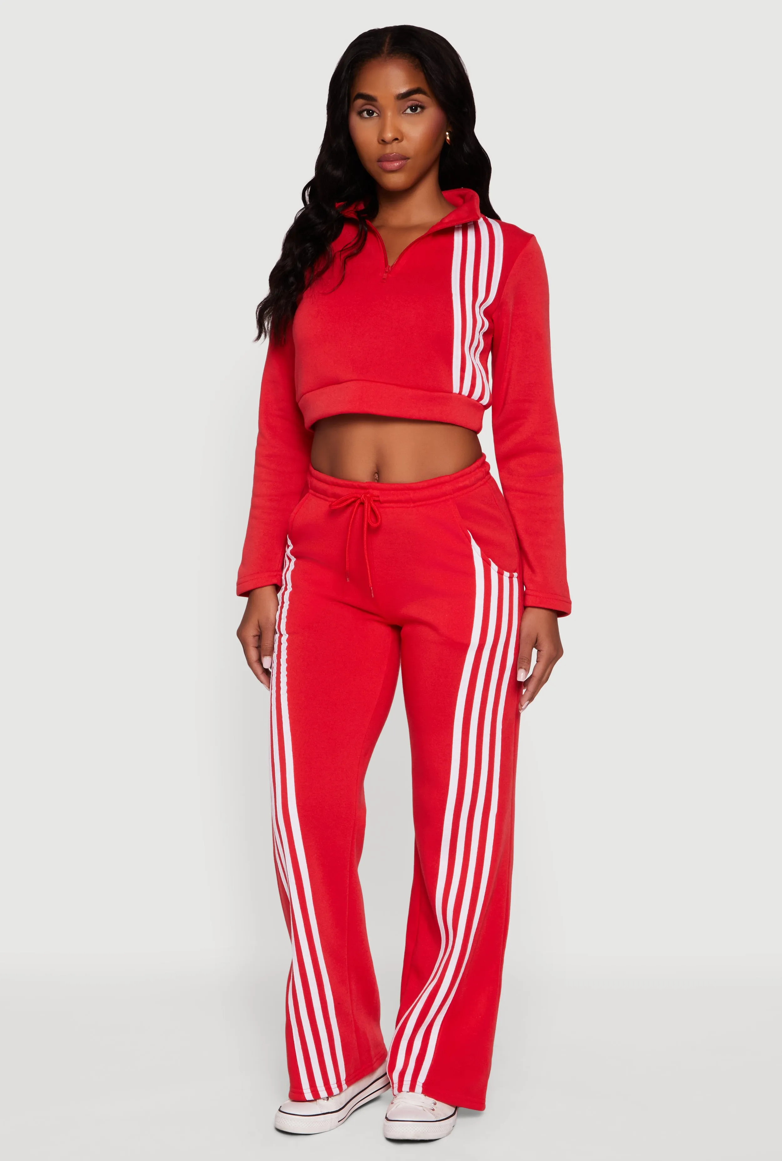 Contrast Trim Fleece Lined Cropped Sweatshirt sold by Rainbow product image thumbnail 2