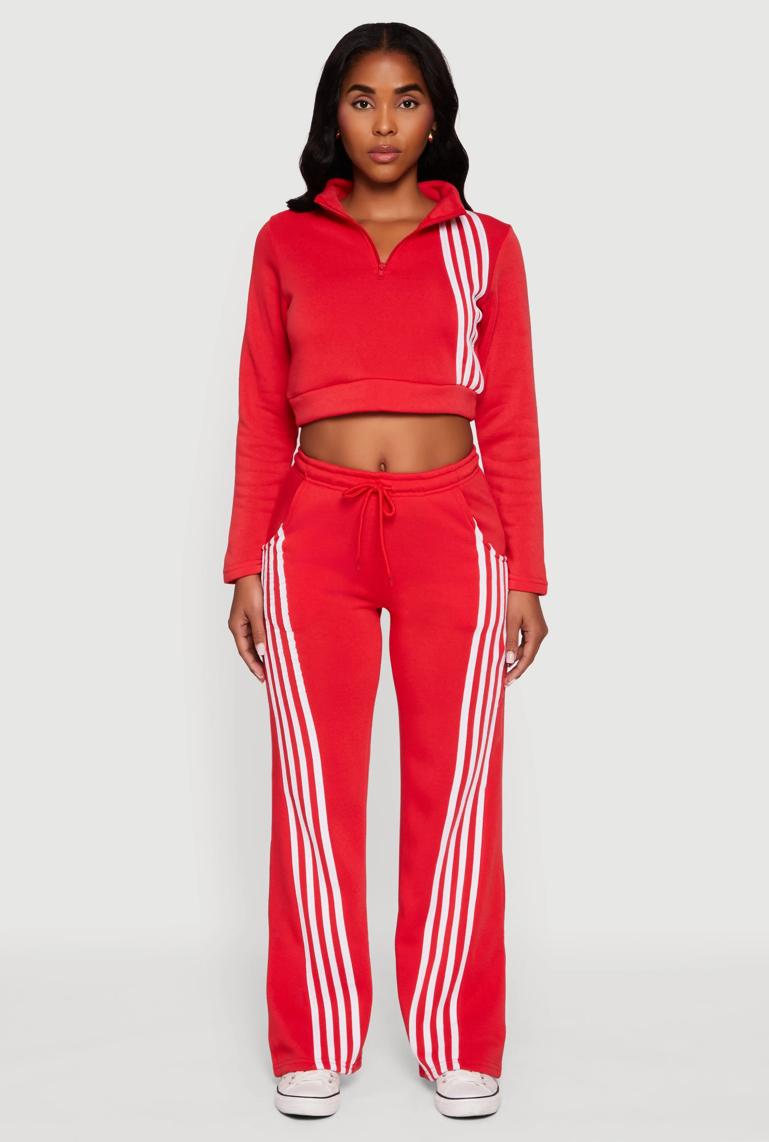 Contrast Trim Fleece Lined Cropped Sweatshirt sold by Rainbow product image thumbnail 3