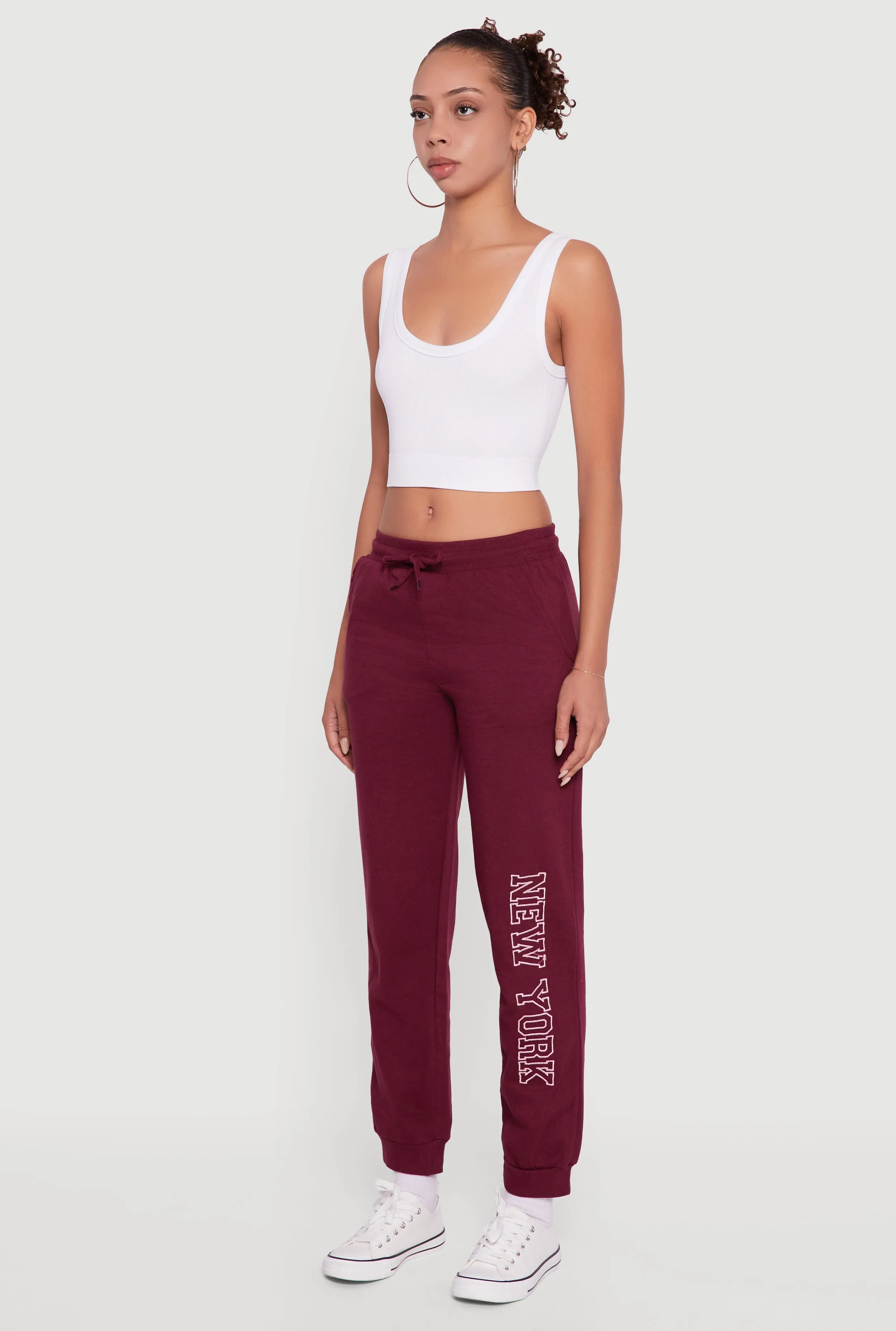 New York Embroidered Graphic Drawstring Waist Joggers sold by Rainbow product image thumbnail 3