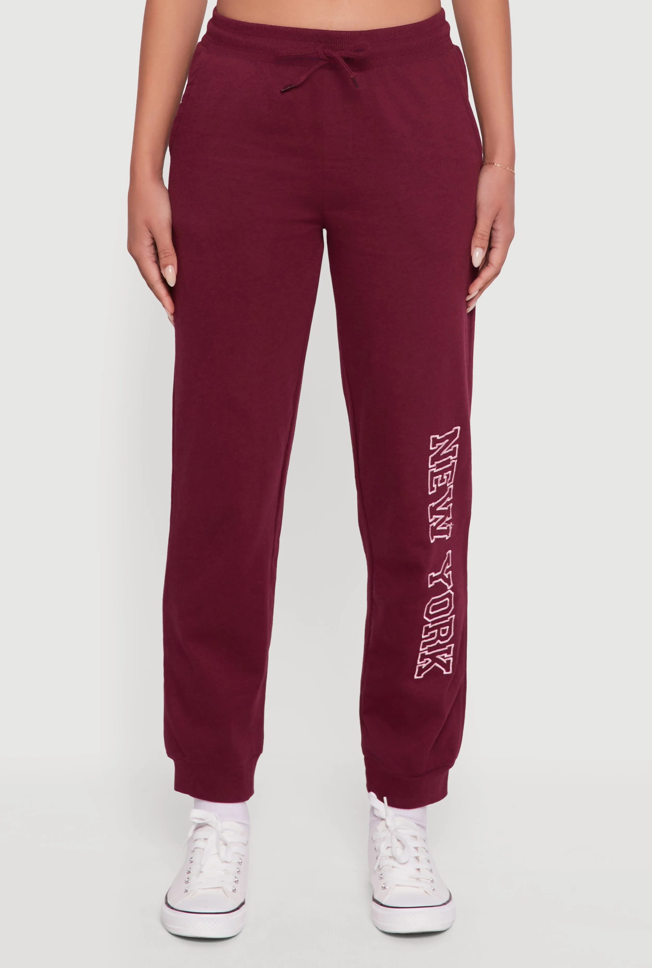 New York Embroidered Graphic Drawstring Waist Joggers sold by Rainbow product image thumbnail 5