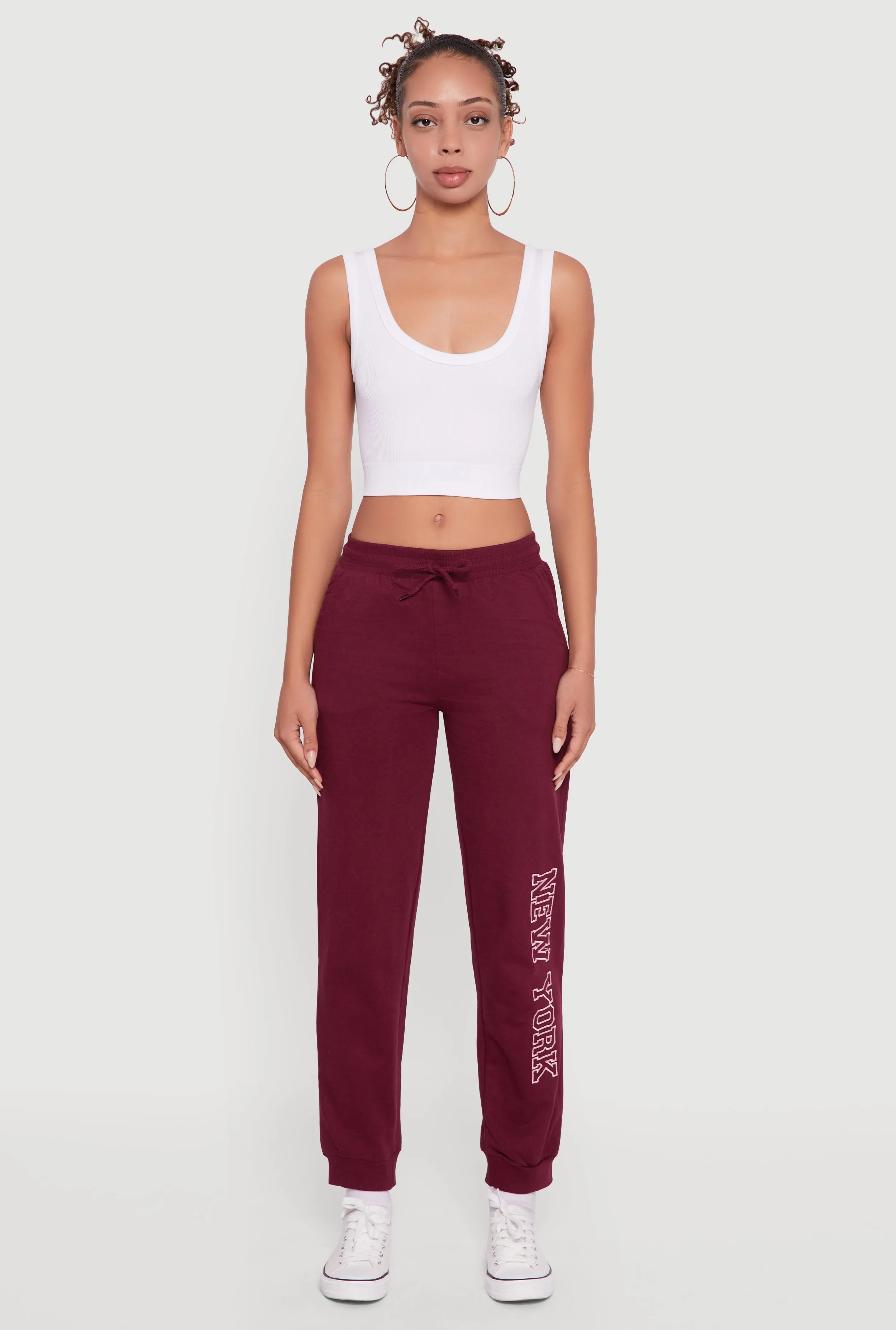 New York Embroidered Graphic Drawstring Waist Joggers sold by Rainbow product image thumbnail 2