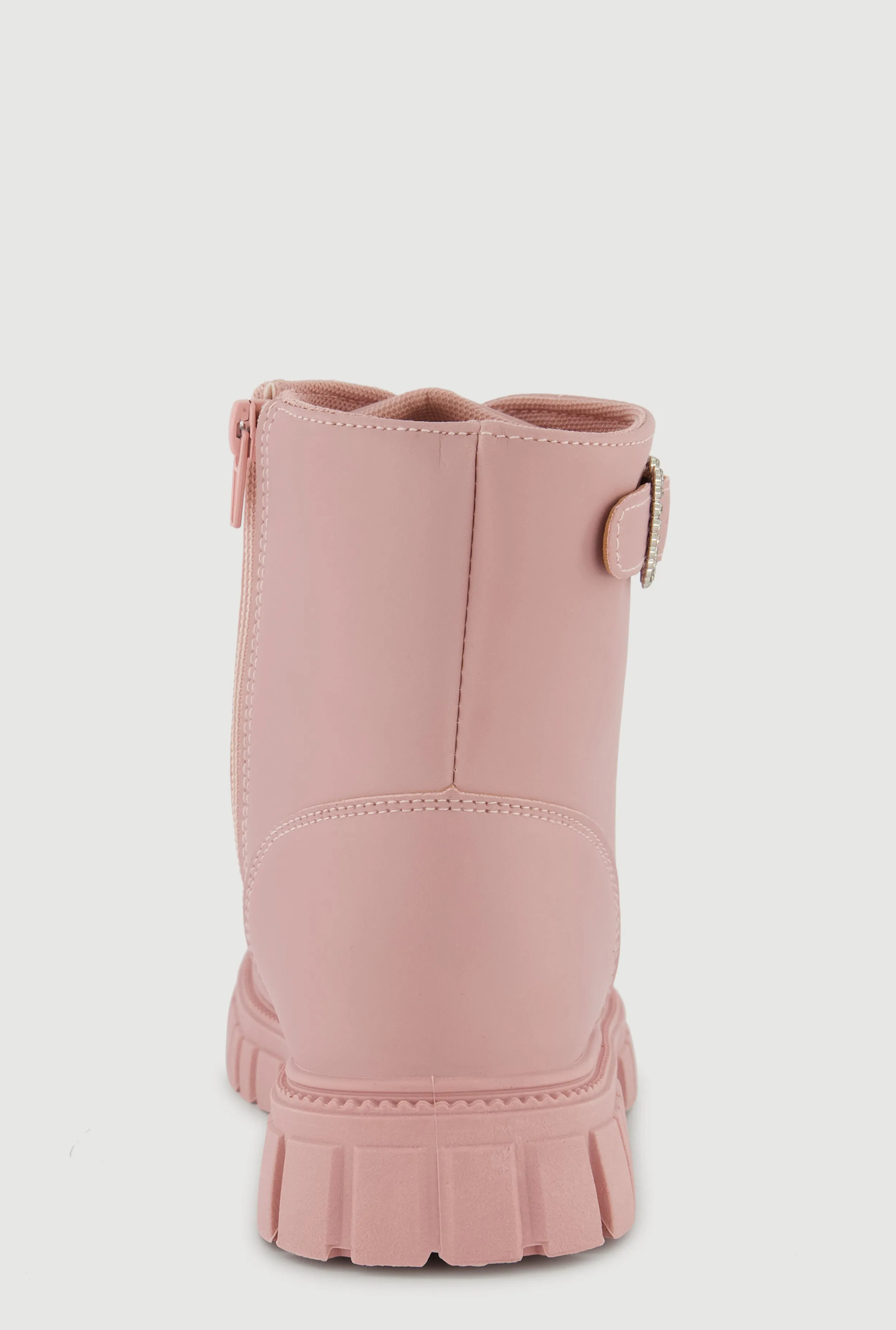 Girls Rhinestone Heart Buckle Detail Combat Boots sold by Rainbow product image thumbnail 5