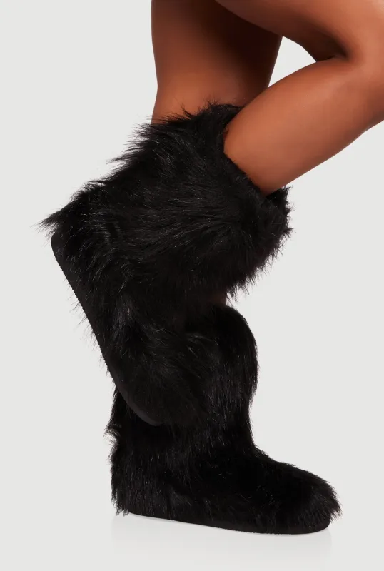 Round Toe Faux Fur Boots sold by Rainbow