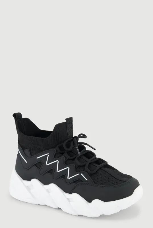 Girls Slip On Chunky Lace Up Sneakers sold by Rainbow