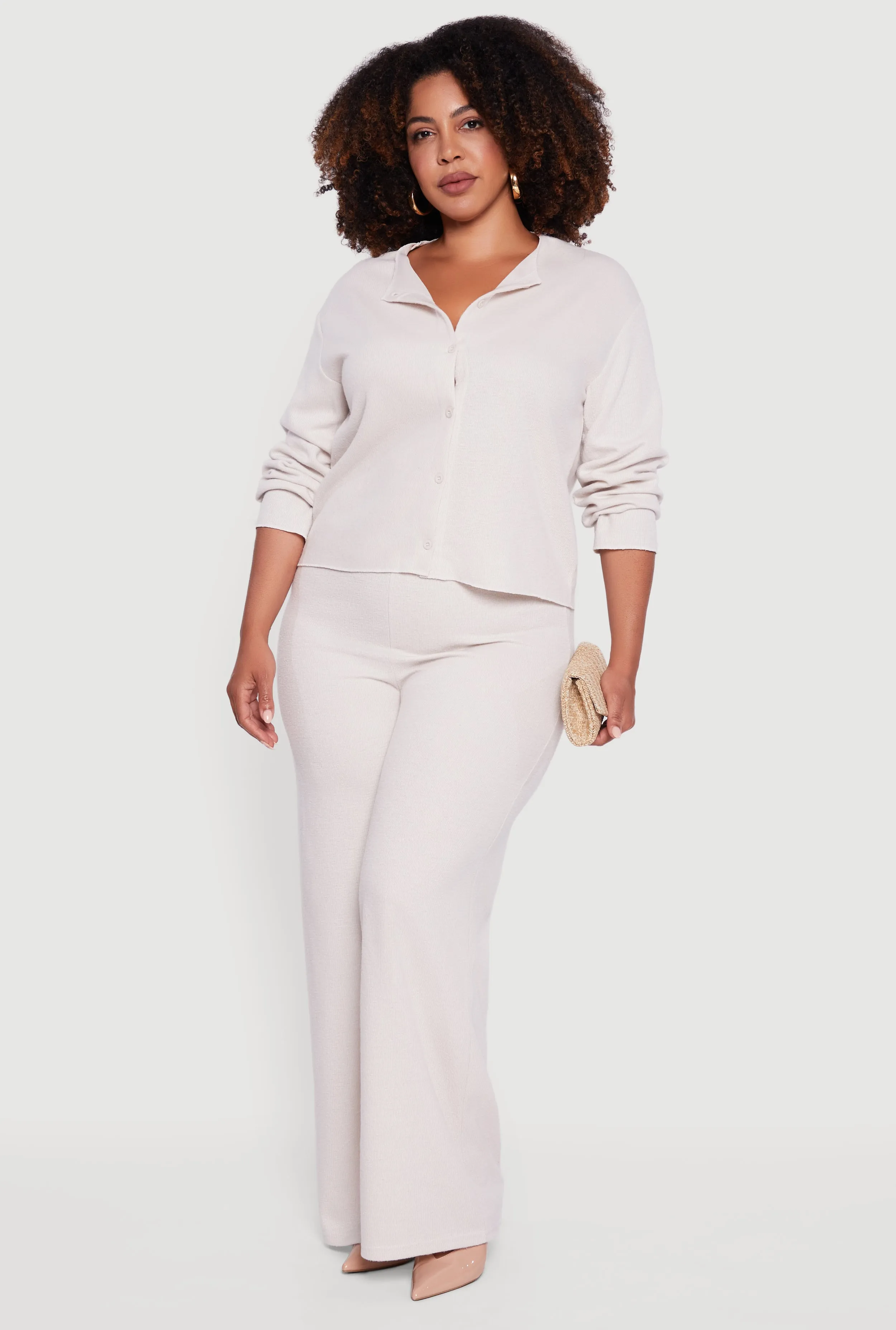 Plus Size Classic Fit Button Front Cardigan sold by Rainbow product image thumbnail 2